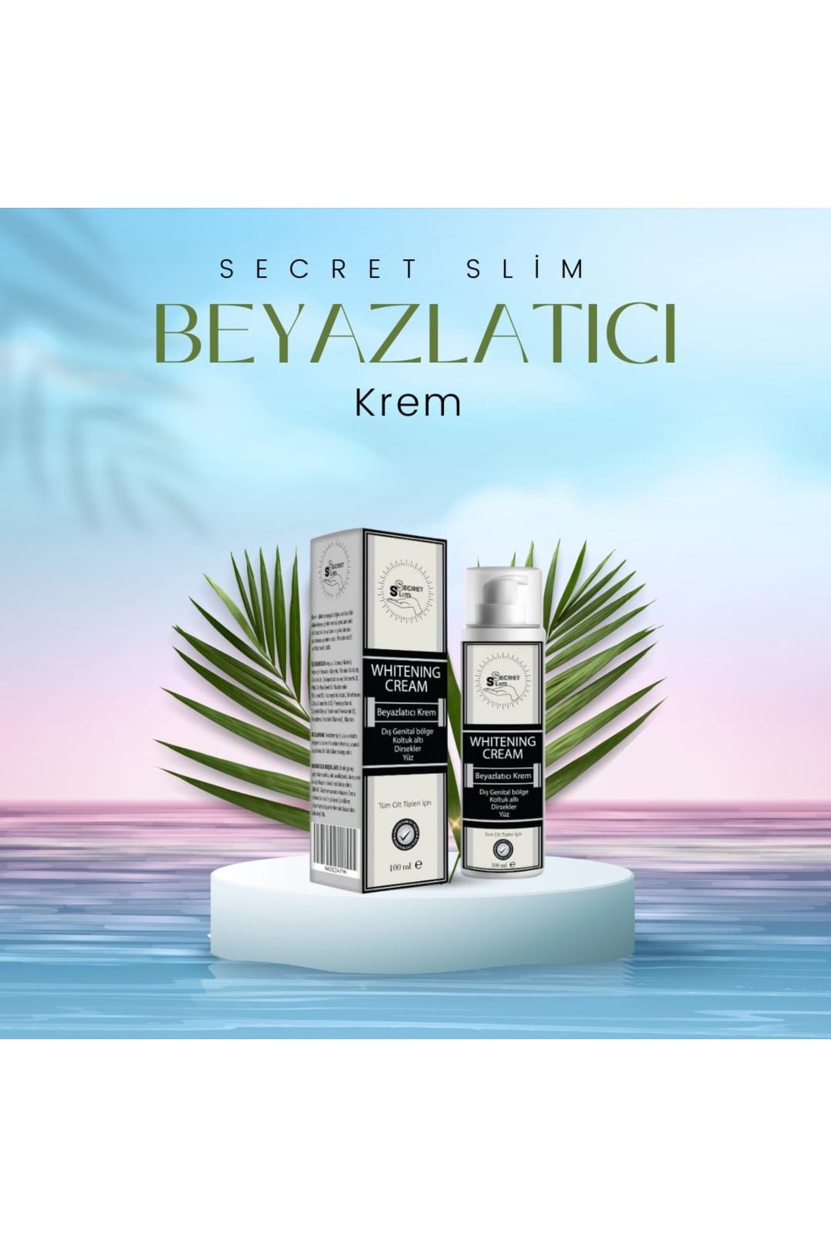 Secret Slim Beyazlatıcı krem,dış genital bölge,cilt,yüz,koltuk altı,bikini bölge kararması (unısex) 100 Ml