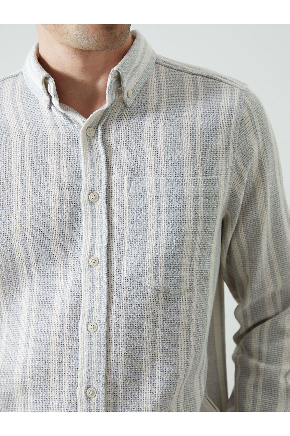 LC Waikiki-LCWAIKIKI Classic Regular Fit Long Sleeve Striped Poplin Men's Shirt 3