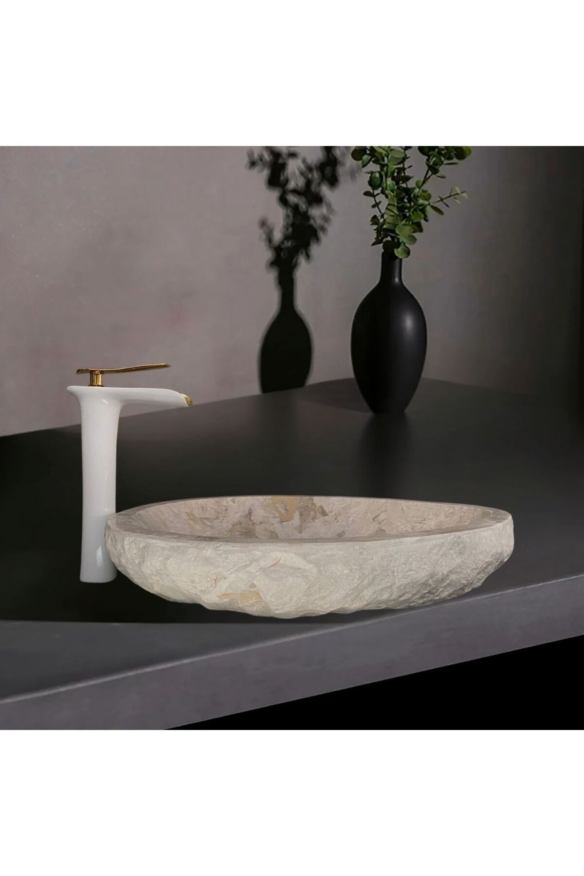 entrend11 Hale Traverten Oval Tasarım Lavabo-297