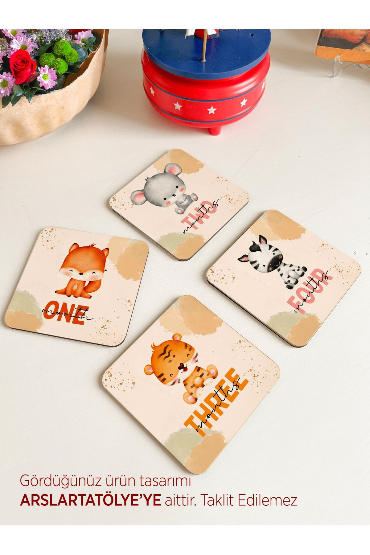 arslart Aylık Bebek Kartları Ingilizce Month Cards Cards Bebek Hediyelik Anı Kartı Ay Kartları