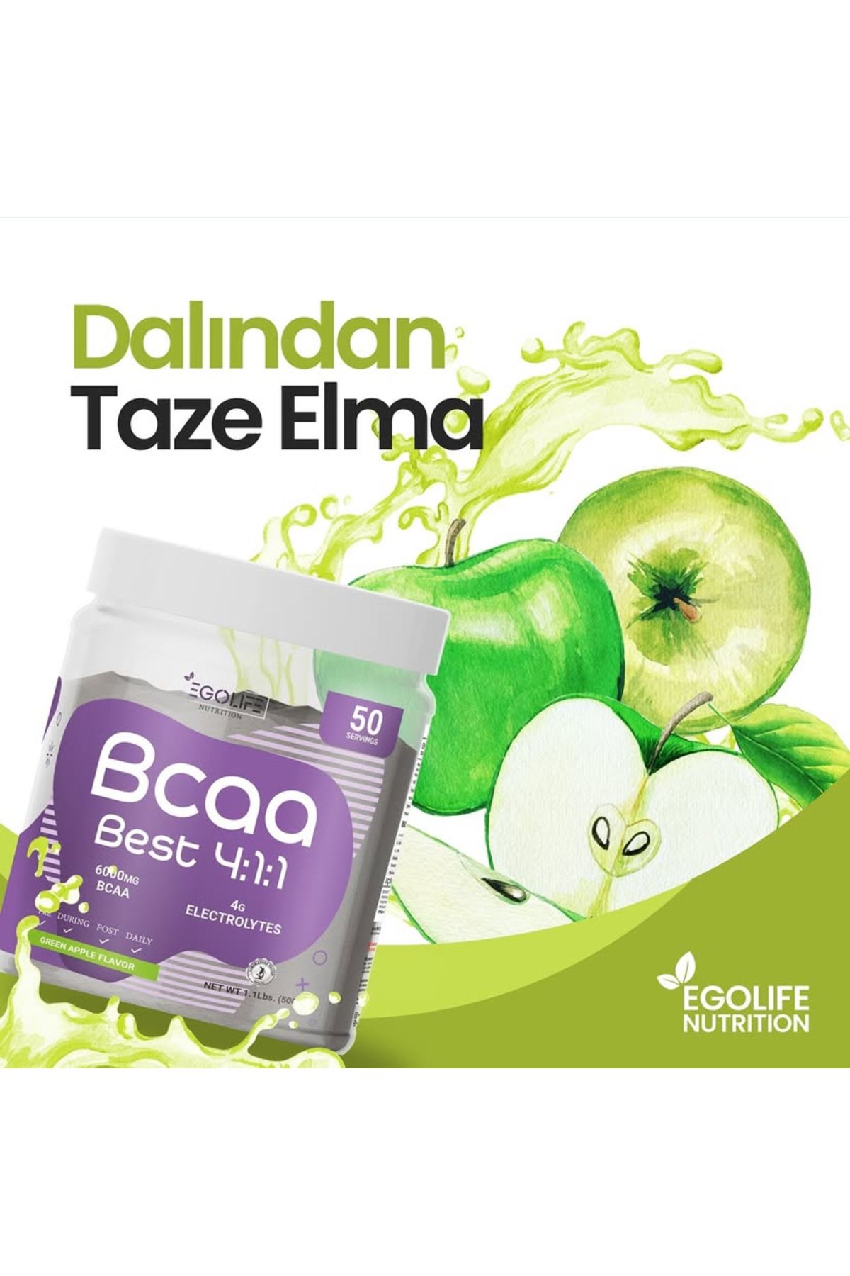 EGOLİFE Egolife BCAA 50 servis (ozel tat)