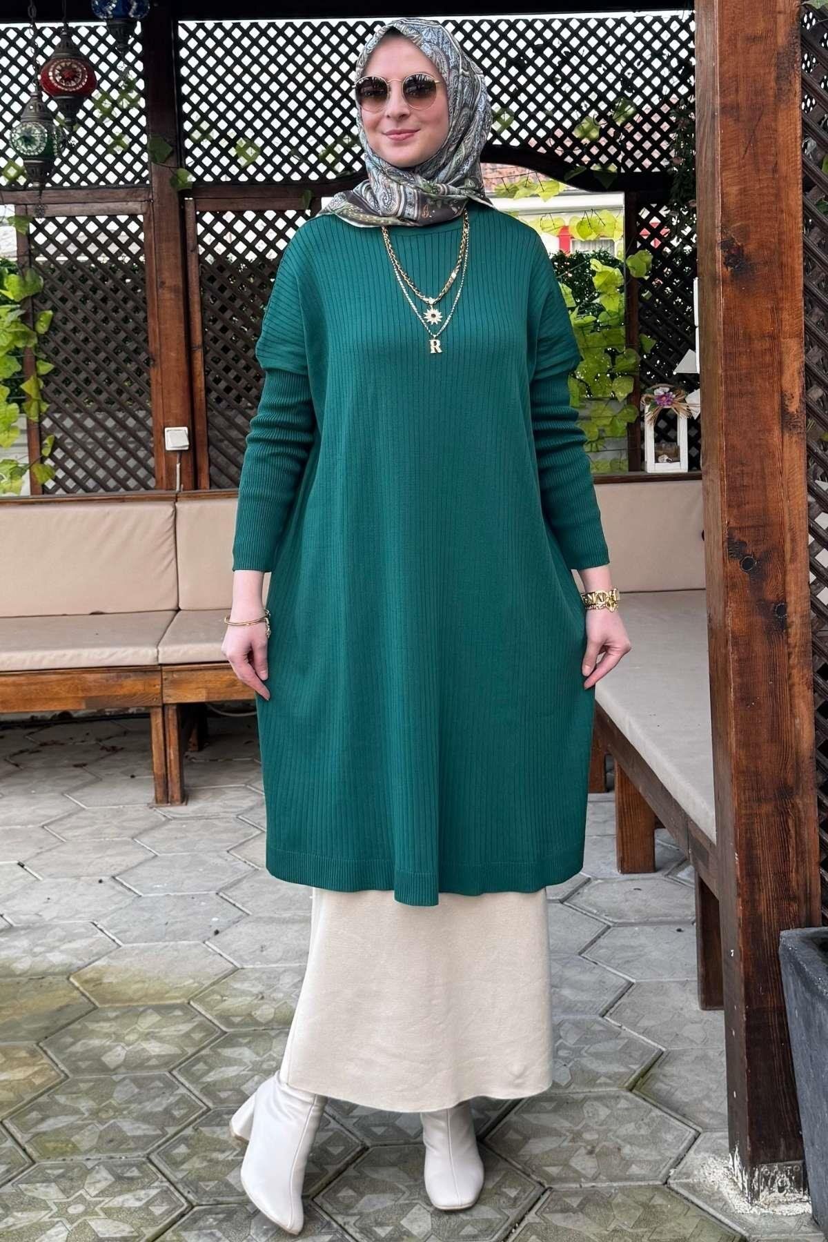 Rabia Şamlı-Emerald Dora Knitwear Tunic 3