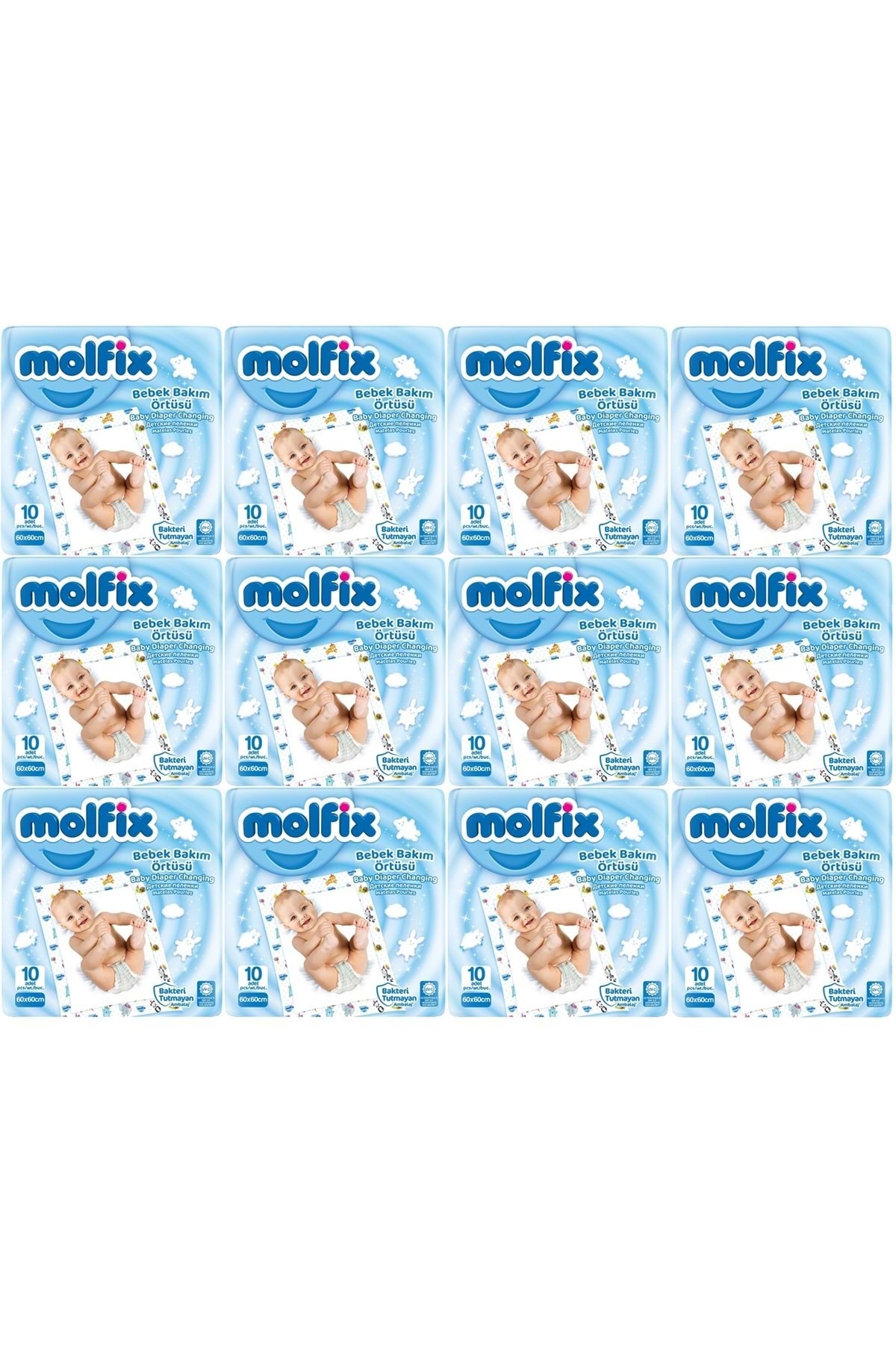 Molfix Bebek Bakım Alt Açma Örtüsü 12 Li Set 120 Adet (12PK*10)