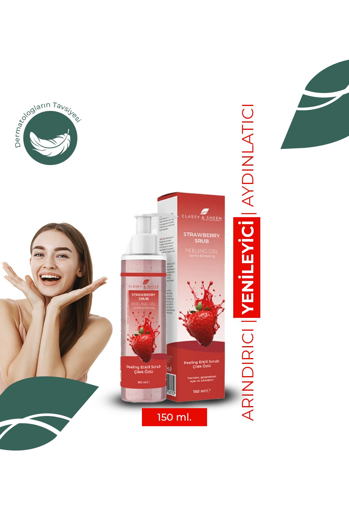 Classy & Sheen Strawberry Scrub - Karşıtı Peeling - Gözenek Sıkılaştırma Etkili