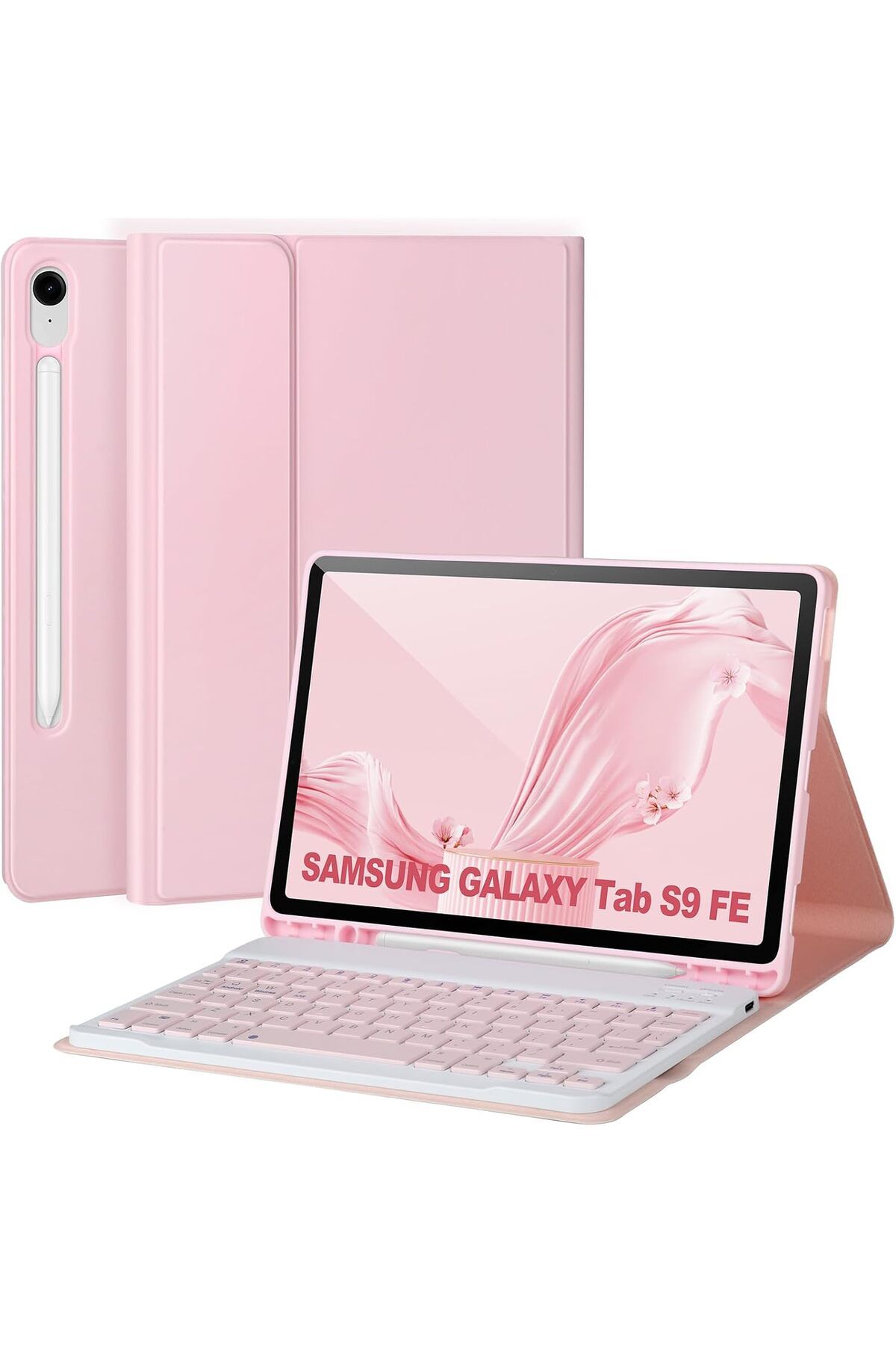 TEKNETSTORE Samsung Galaxy Tab S9 Fe 10.9" Q Türkçe Klavyeli Kılıf Kalem Bölmeli Bluetooth Özellikli Standlı