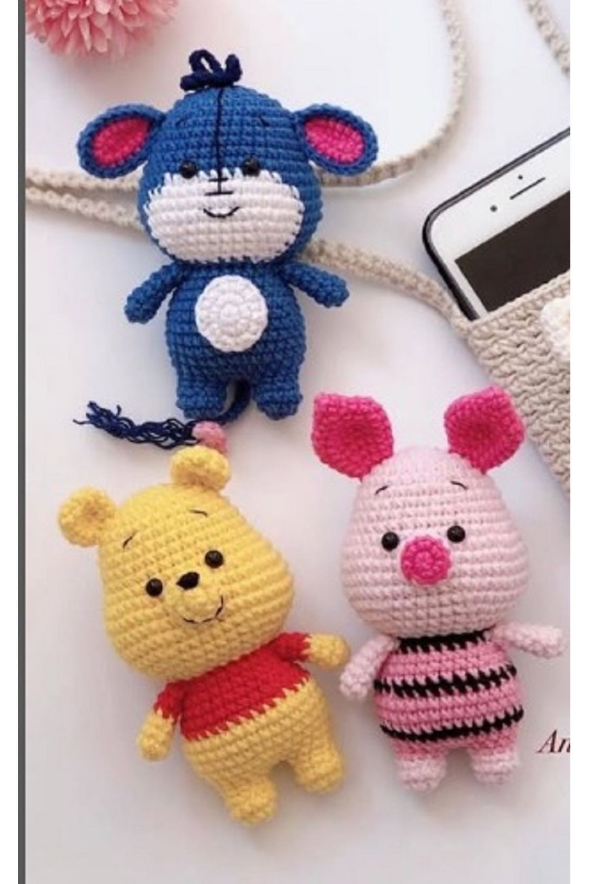 Penguen AMİGURUMİ PİGLET+ EEYORE+ WİNNİE  SET