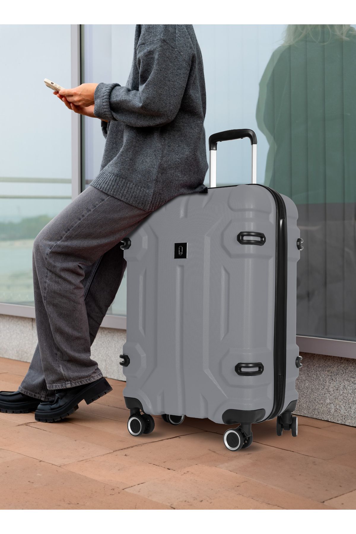 PARAJOHN-Expedition ABS Luggage Trolley set 3 Pcs-SILVER 6