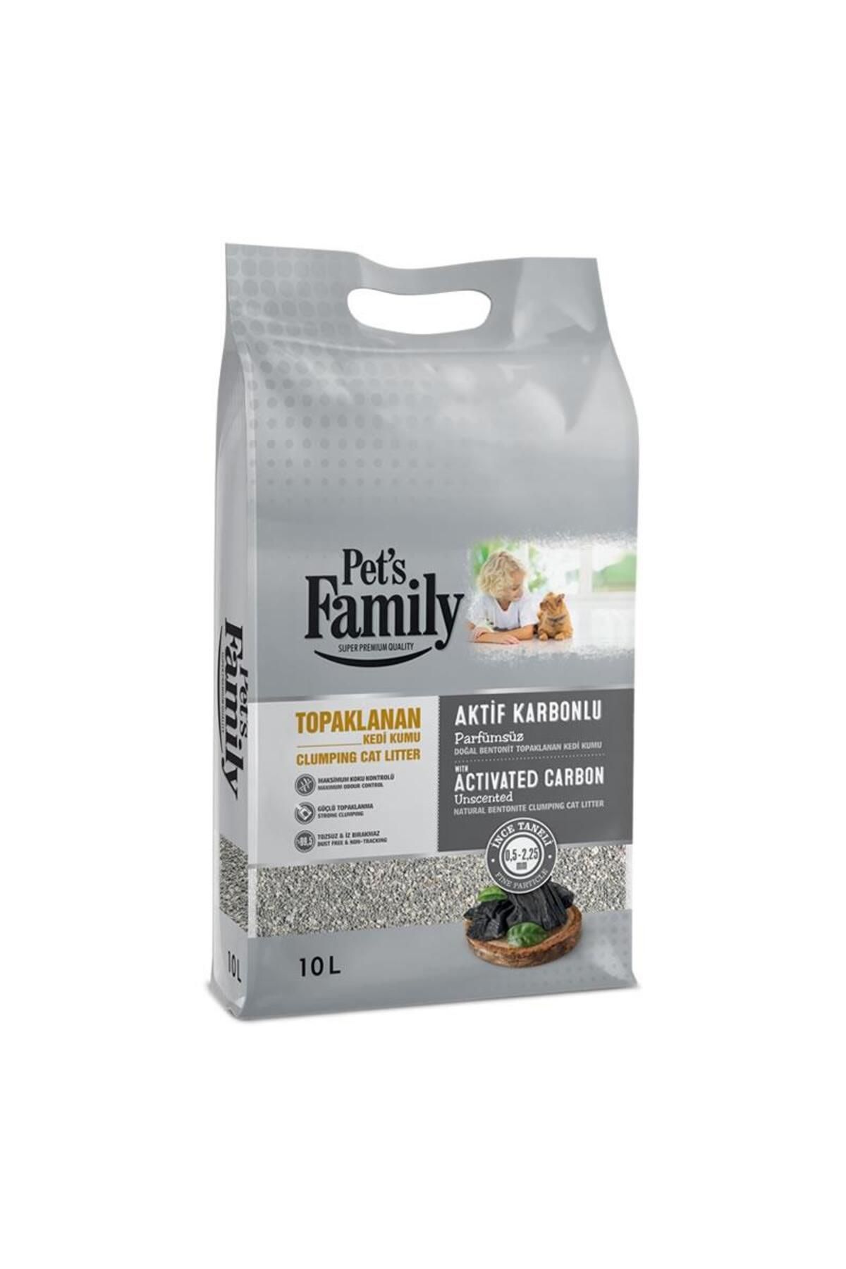 Pets Family PET'S FAMİLY KEDİ KUMU İNCE BENTONİT 10 LT [AKTİF KARBONLU]