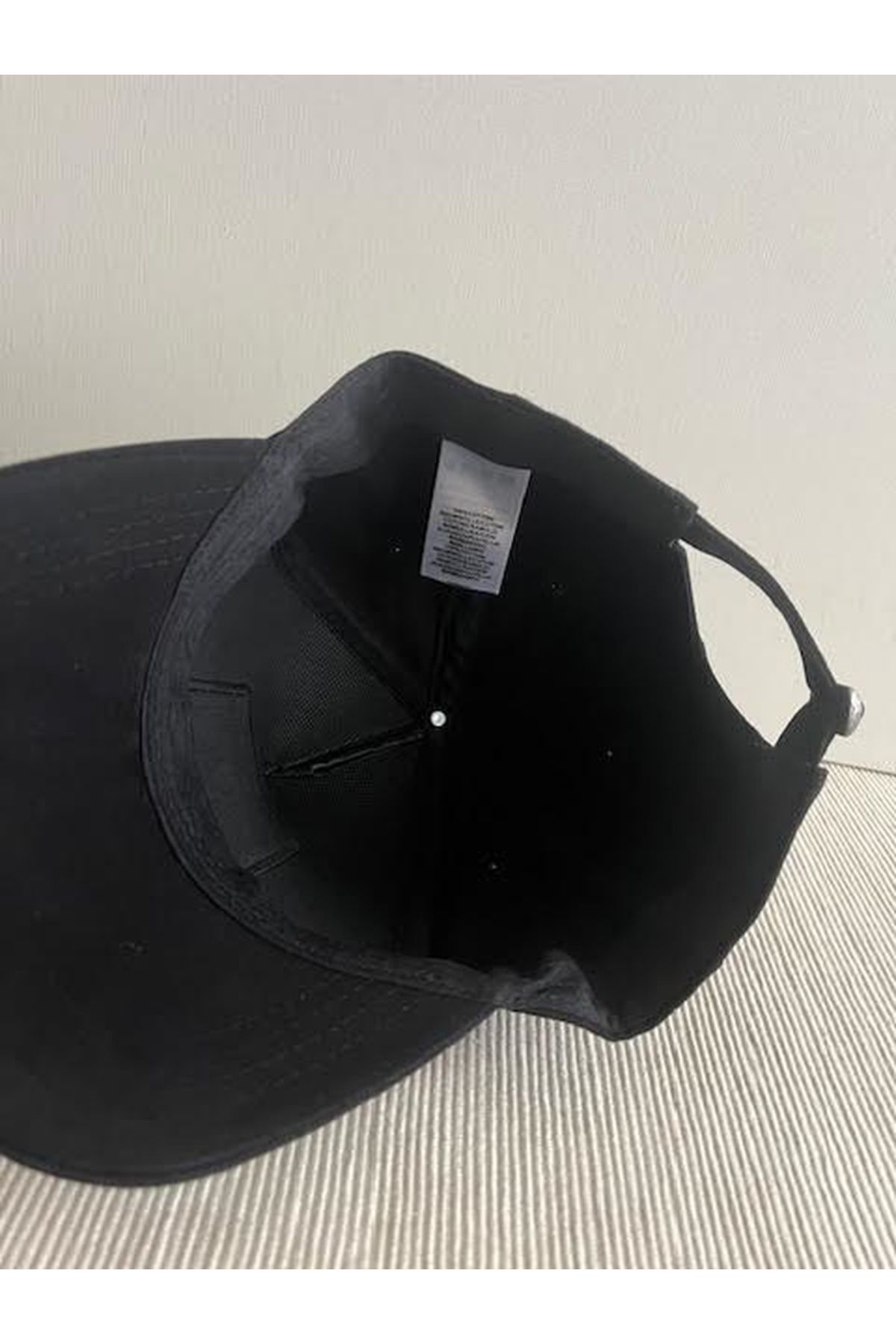 CosmoOutlet-100% Cotton Men's Black Hat with Letter V Back Adjustable Changeable Sticker 7