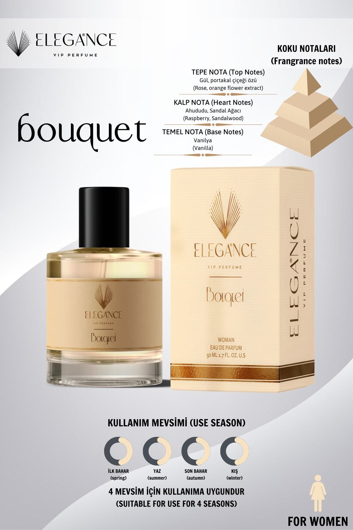silver elegance vip perfume Bouquet 50 ml Edp Kadın Parfümü For Women