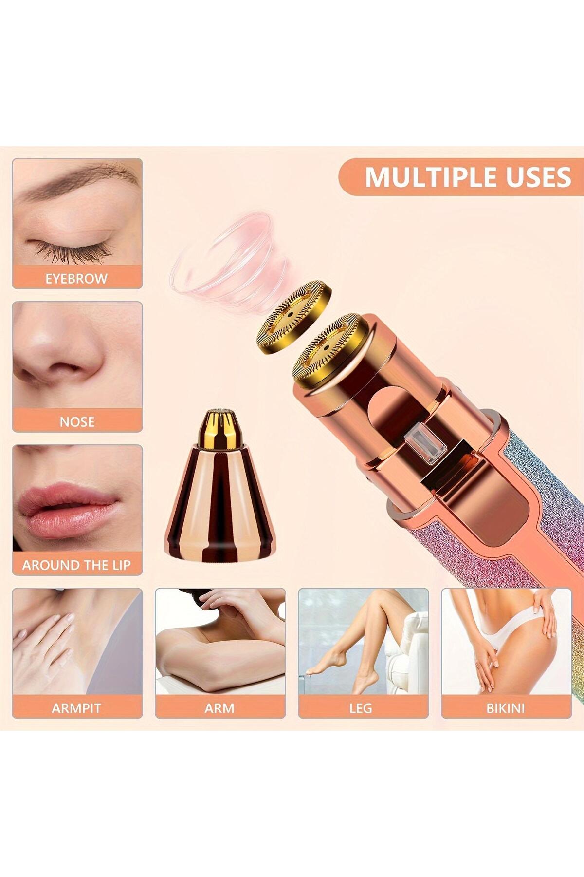  دستگاه اصلاح موی دو سر قابل شارژ Simli Luxury برای ابرو، سبیل، ریش‌تراش و اپیلاسیون صورت یونی‌سکس — MBSYKKECCGDRM  — تصویر 3 از 8