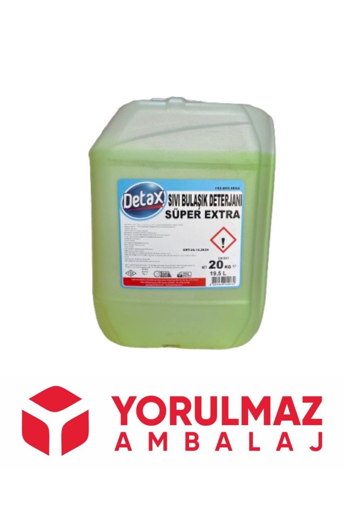 YorulmazAmbalaj Detax 20 Kg Elde Yıkama Sıvı Bulaşık Deterjanı