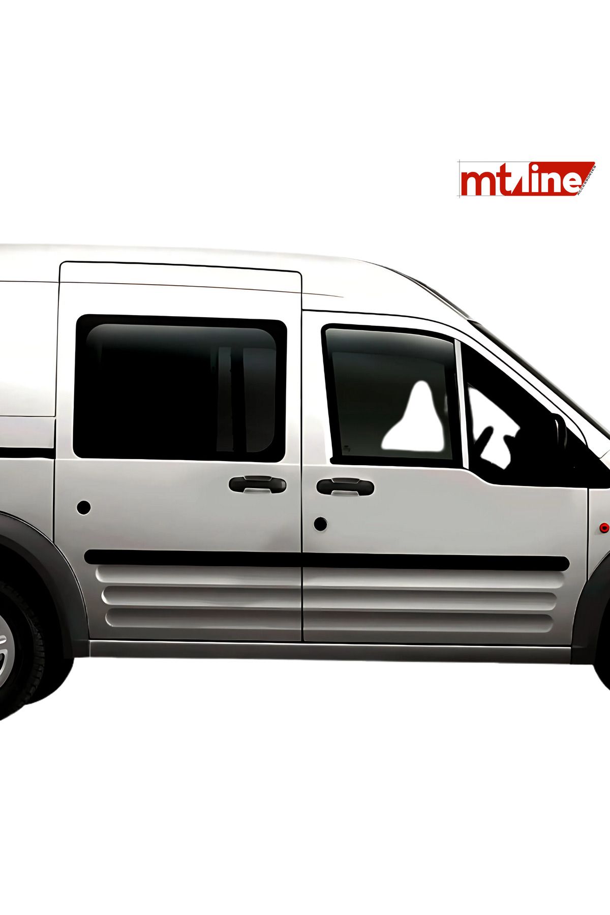 Mt Line Accessories Direk Nikelajı 2 Parça Ford Connect Panel Van/Lav 2002-2014 Uyumlu Krom Paslanmaz Çelik