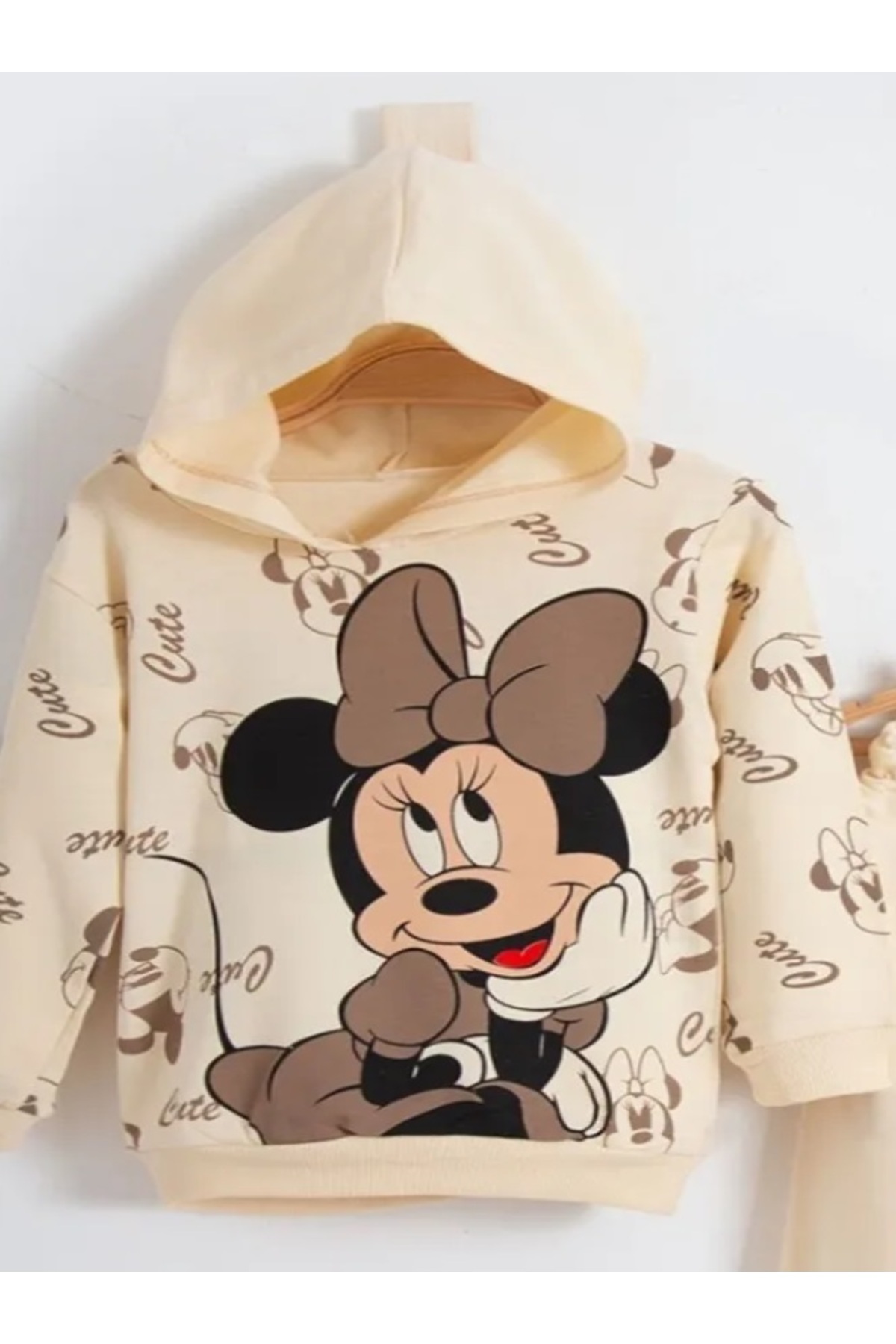 LittlePoffy Çocuk Kapüşonlu Oversize Baskılı Alt Üst Bebek Çocuk Eşorfman Takımı fotoğrafı 5 (önizleme)