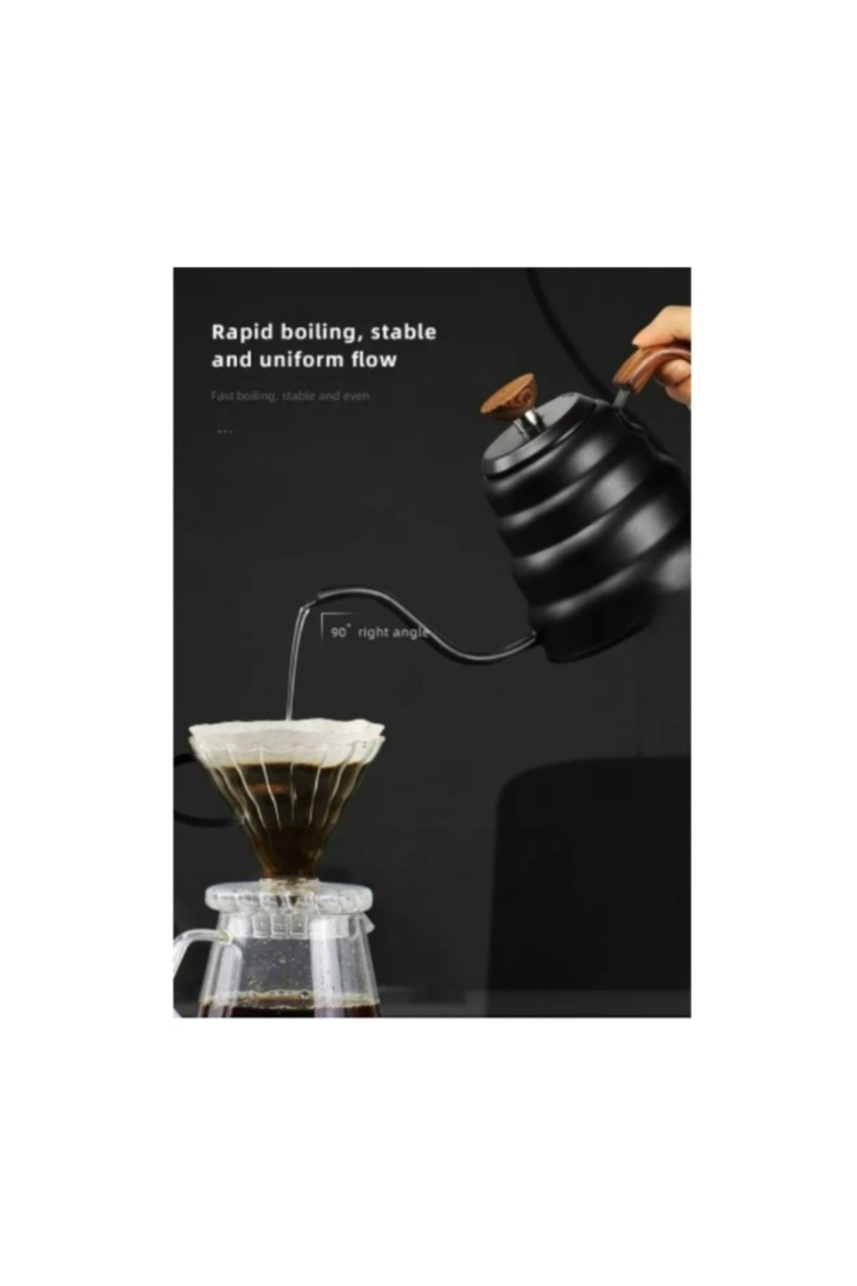 Drop-Coffee Drip V60 Pour Over Kettle Goose Neck Spout 600ML Stainless Steel 4