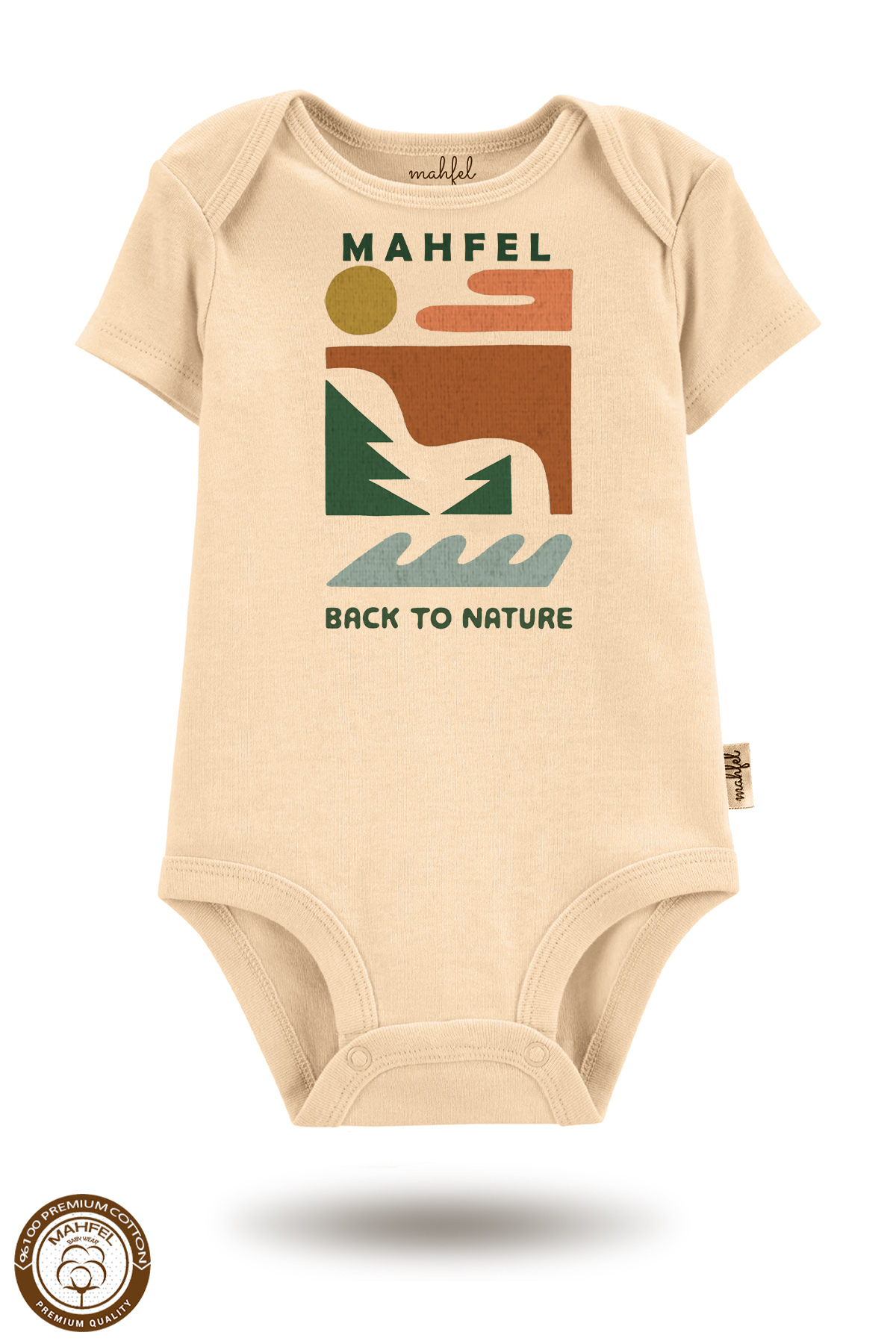 MAHFEL %100 Pamuklu Premium 3'lü Organik Baskılı Çıtçıtlı Bebek Body Zıbın fotoğrafı 3 (önizleme)