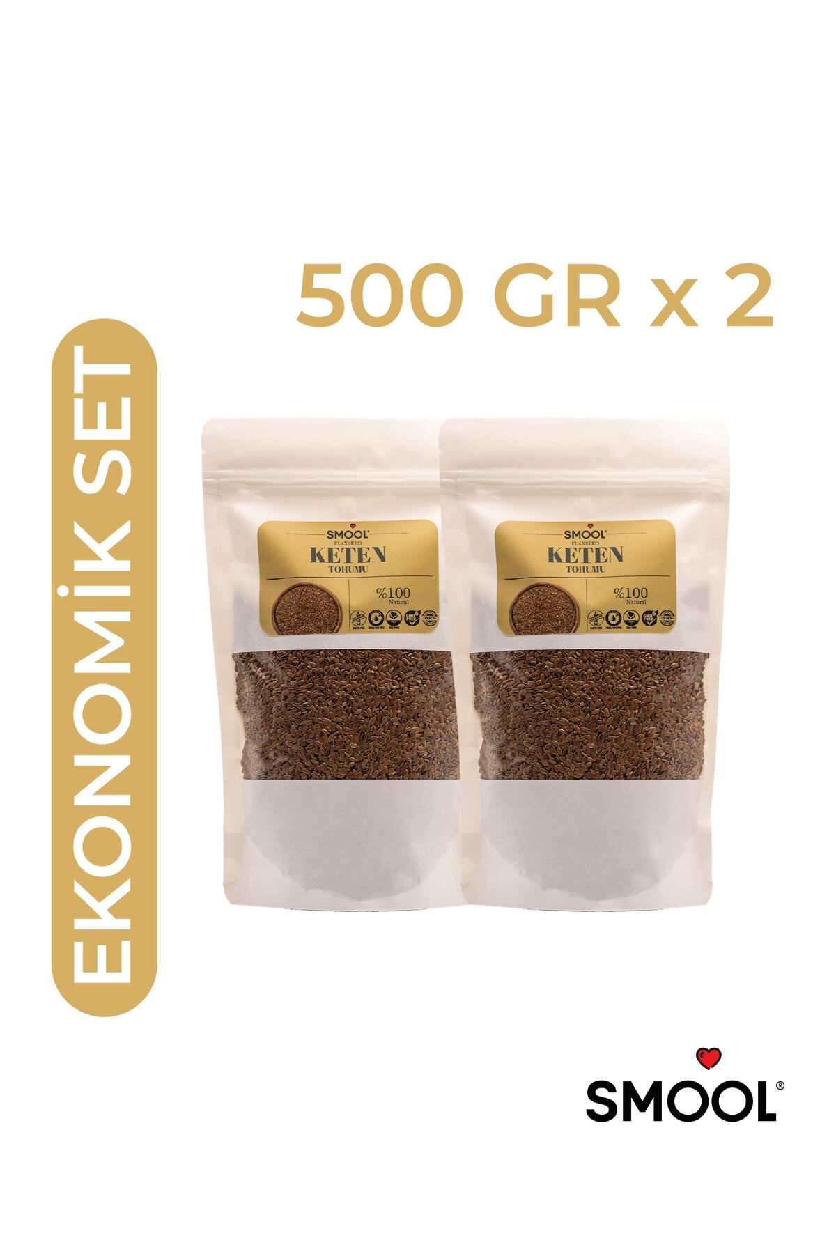 SMOOL 2x 500 gr Keten Tohumu