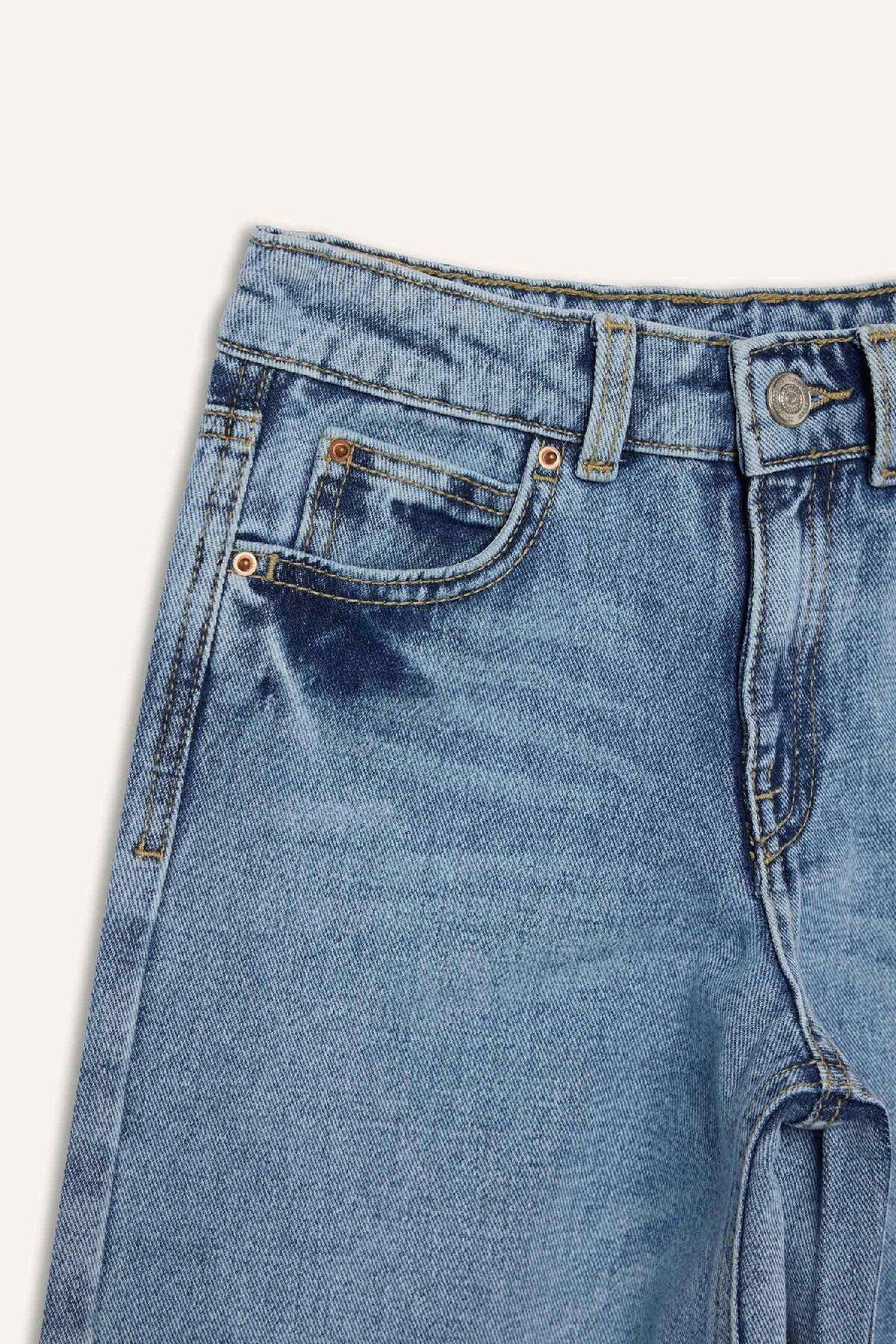 DeFacto-Mädchen-Jeans mit weitem Bein und weitem Bein D7093a8 8