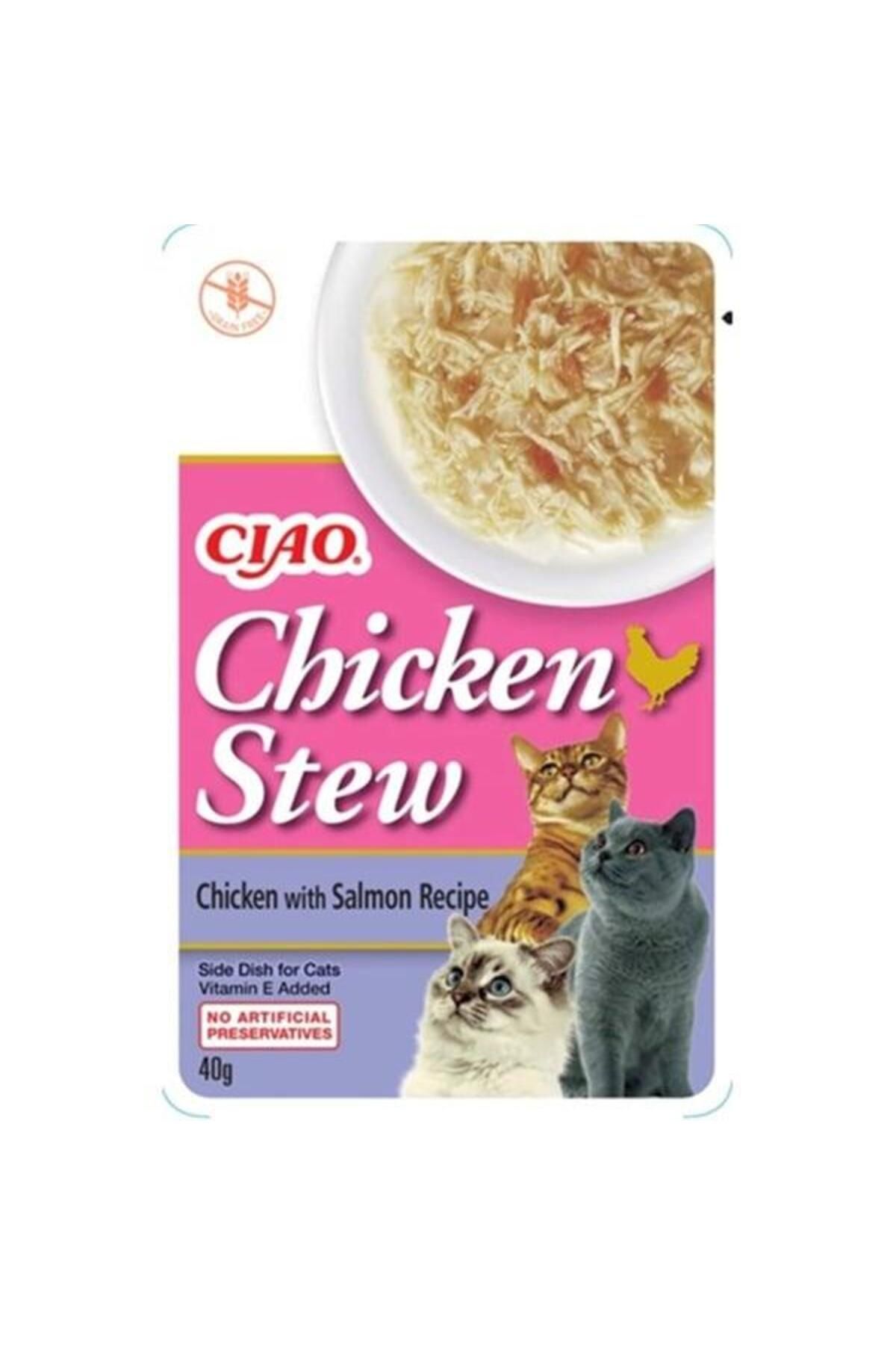 Ciao Chicken Churu Stew Tavuk Güveç ve Somon Balıklı Kedi Ödül Maması 50 Gr.