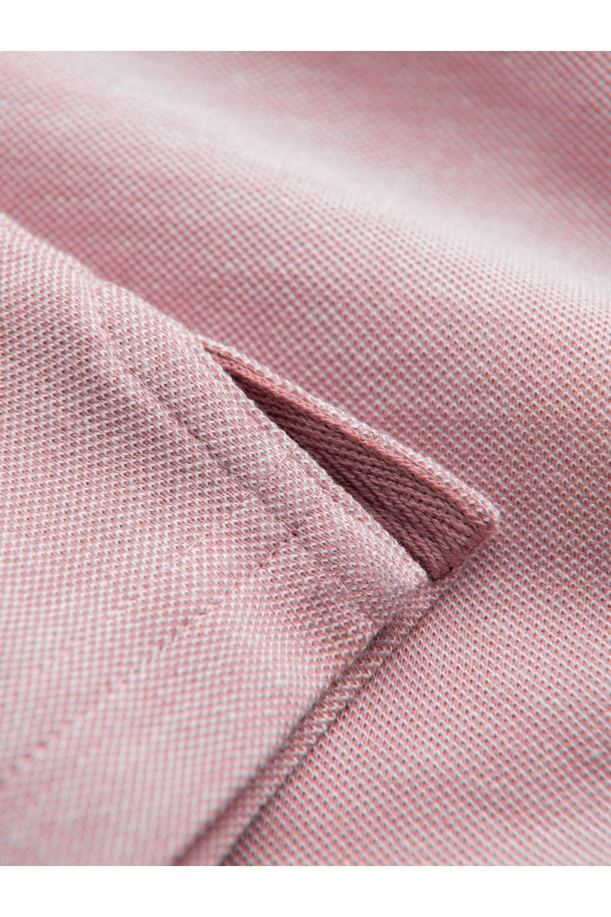 OMBRE-Melange men's polo shirt with striped collar - pink V2 OM-POSS-0109 M 9