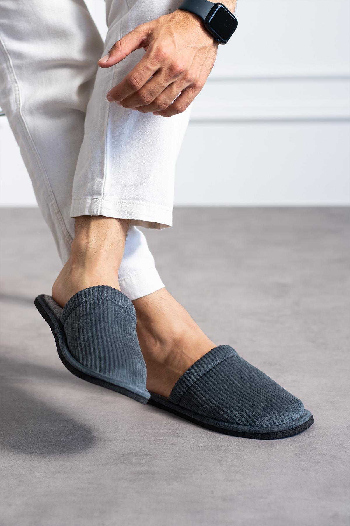 Moda Frato  Modafrato FİTİLLİ DÜZ Unisex Ev Terliği Kışlık Kadın Erkek Terlik - Görsel 4