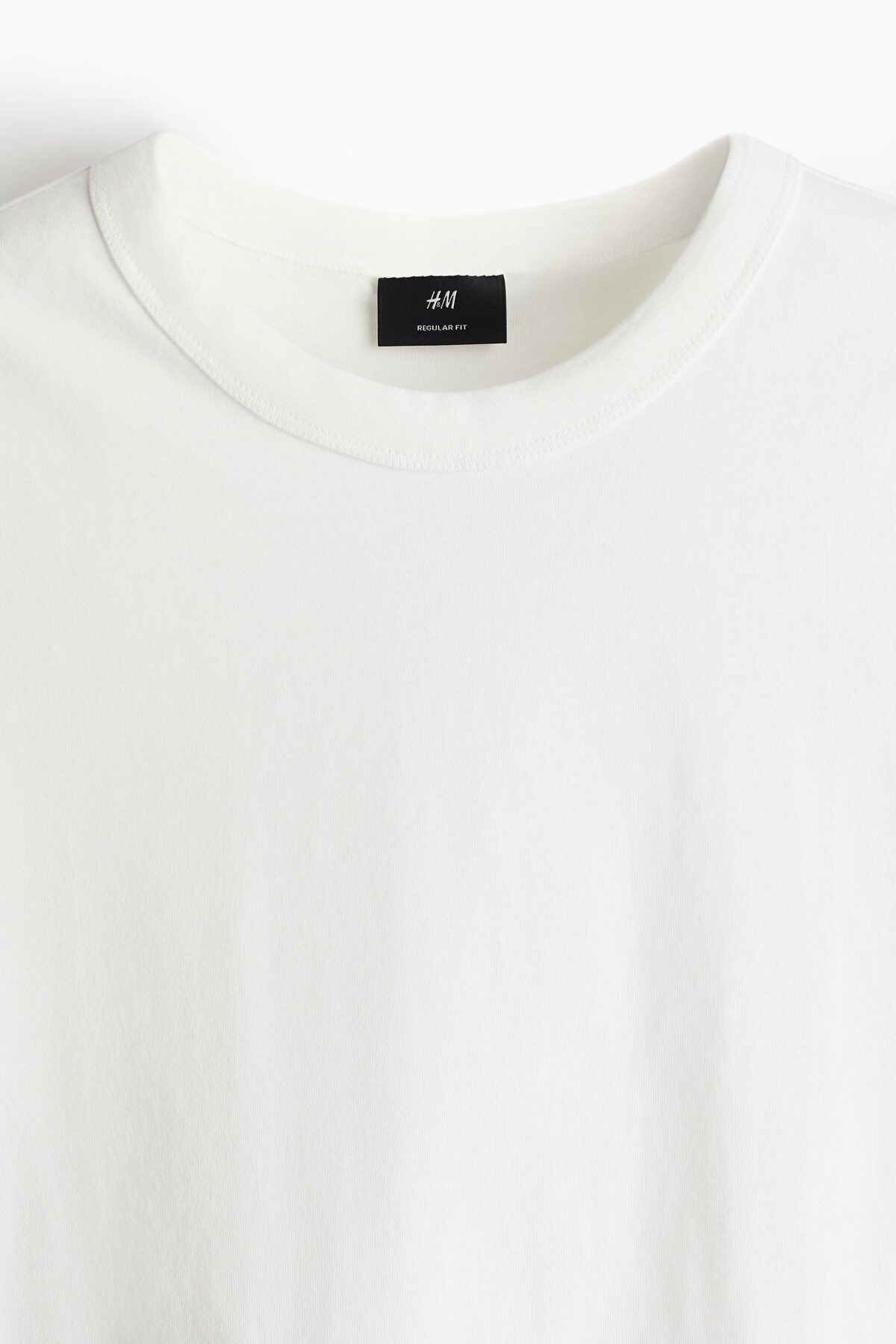 تی شرت سفید مردانه تناسب منظم T اورجینال H M H&M