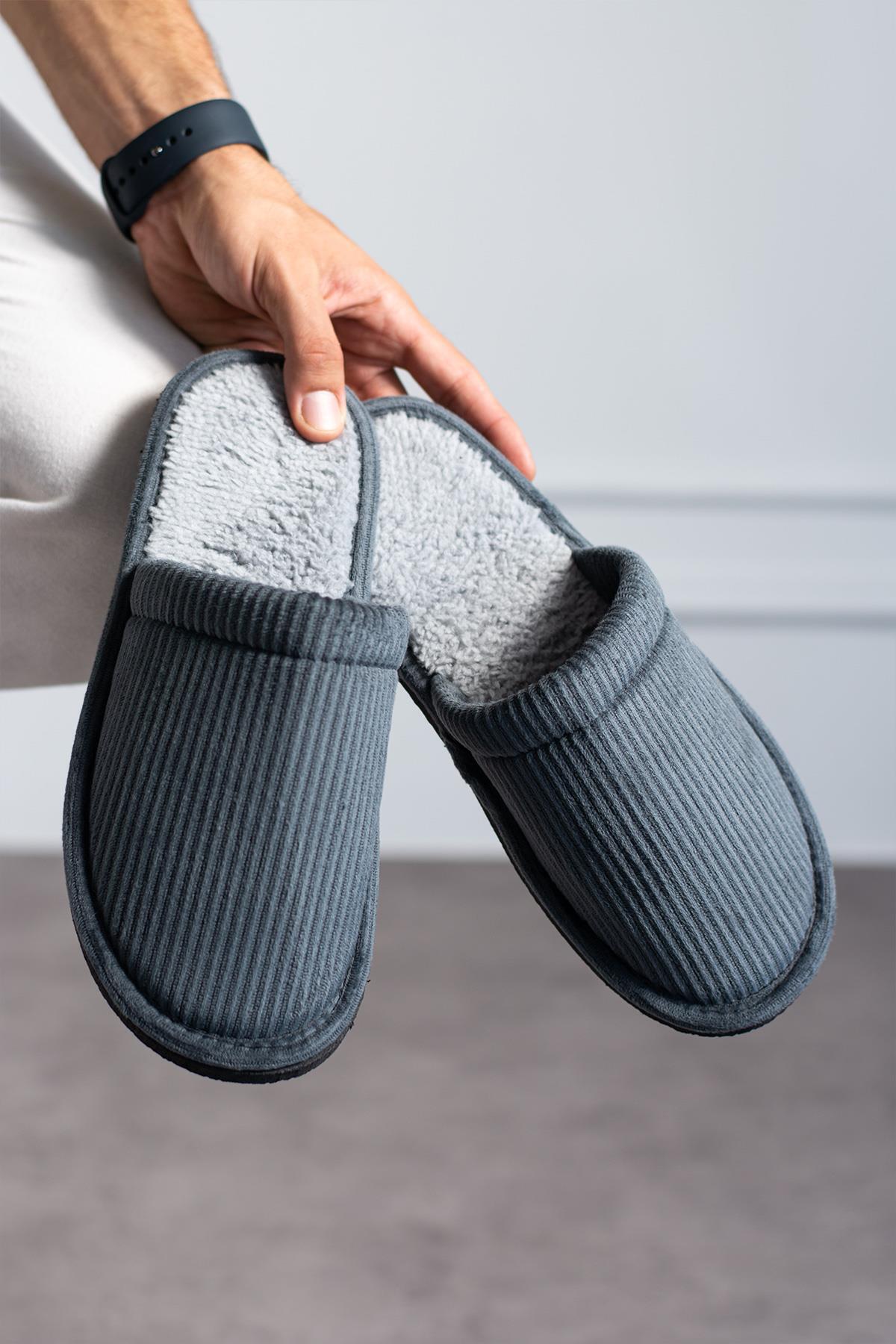 Moda Frato  Modafrato FİTİLLİ DÜZ Unisex Ev Terliği Kışlık Kadın Erkek Terlik - Görsel 2