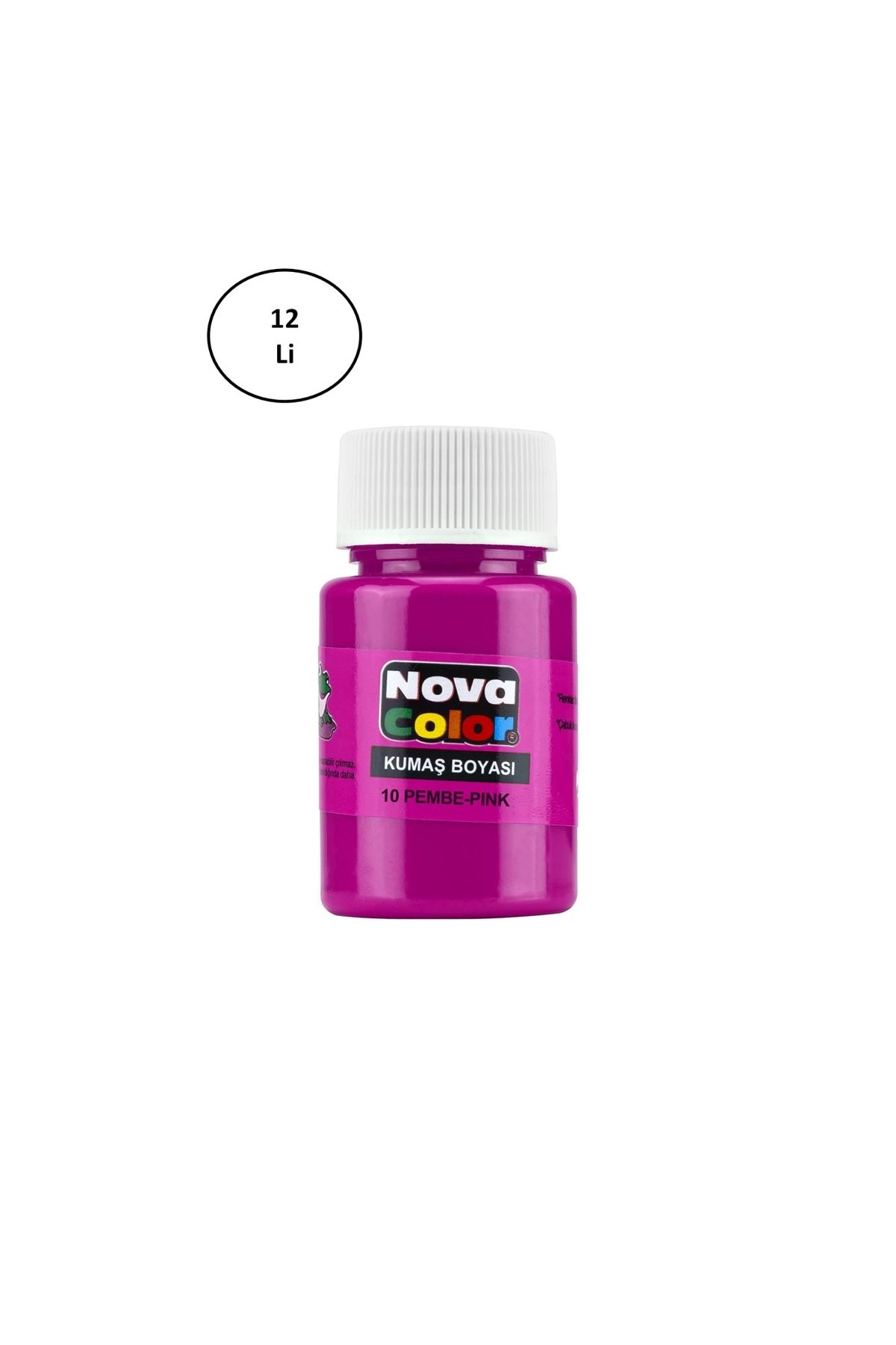 Genel Markalar Nova Color Nc-168 Kumaş Boyası Şişe Pembe 12'li