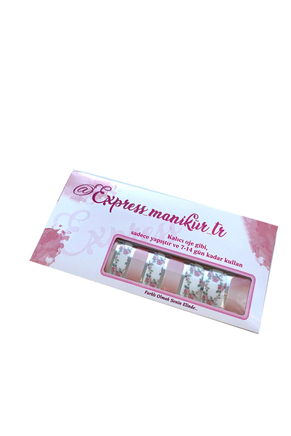 Express Manikür Pembe Gül Sticker