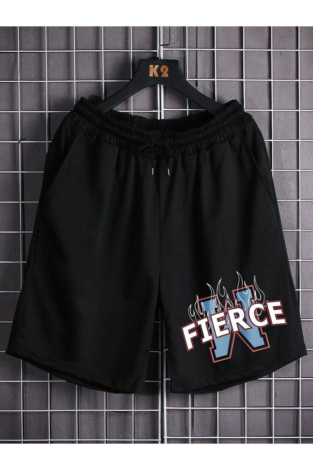 MARKATEM Unisex Fierce Yazılı Şort