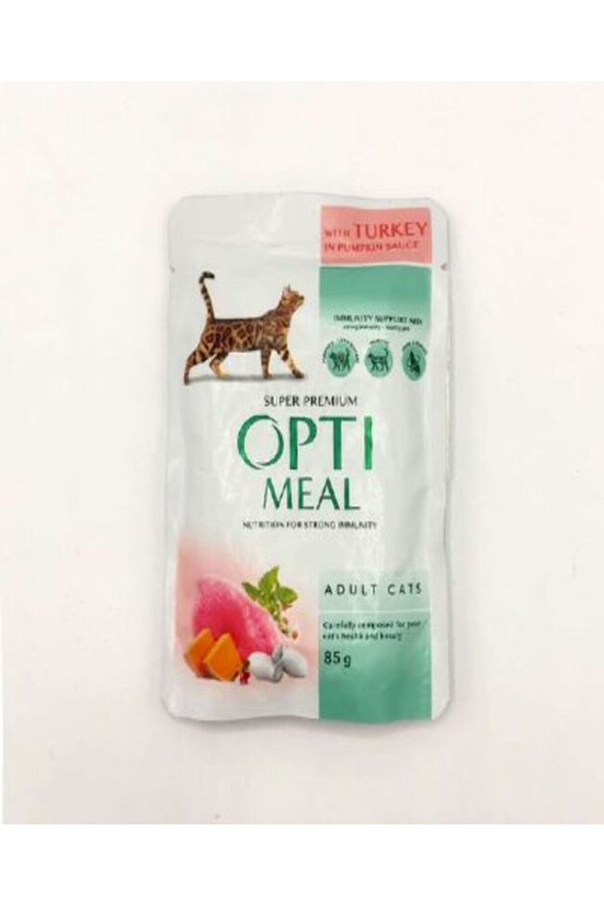 OptiMeal Hindili Ciğerli Balkabağı Soslu Yaş Kedi Maması 85 Gr*12 adet