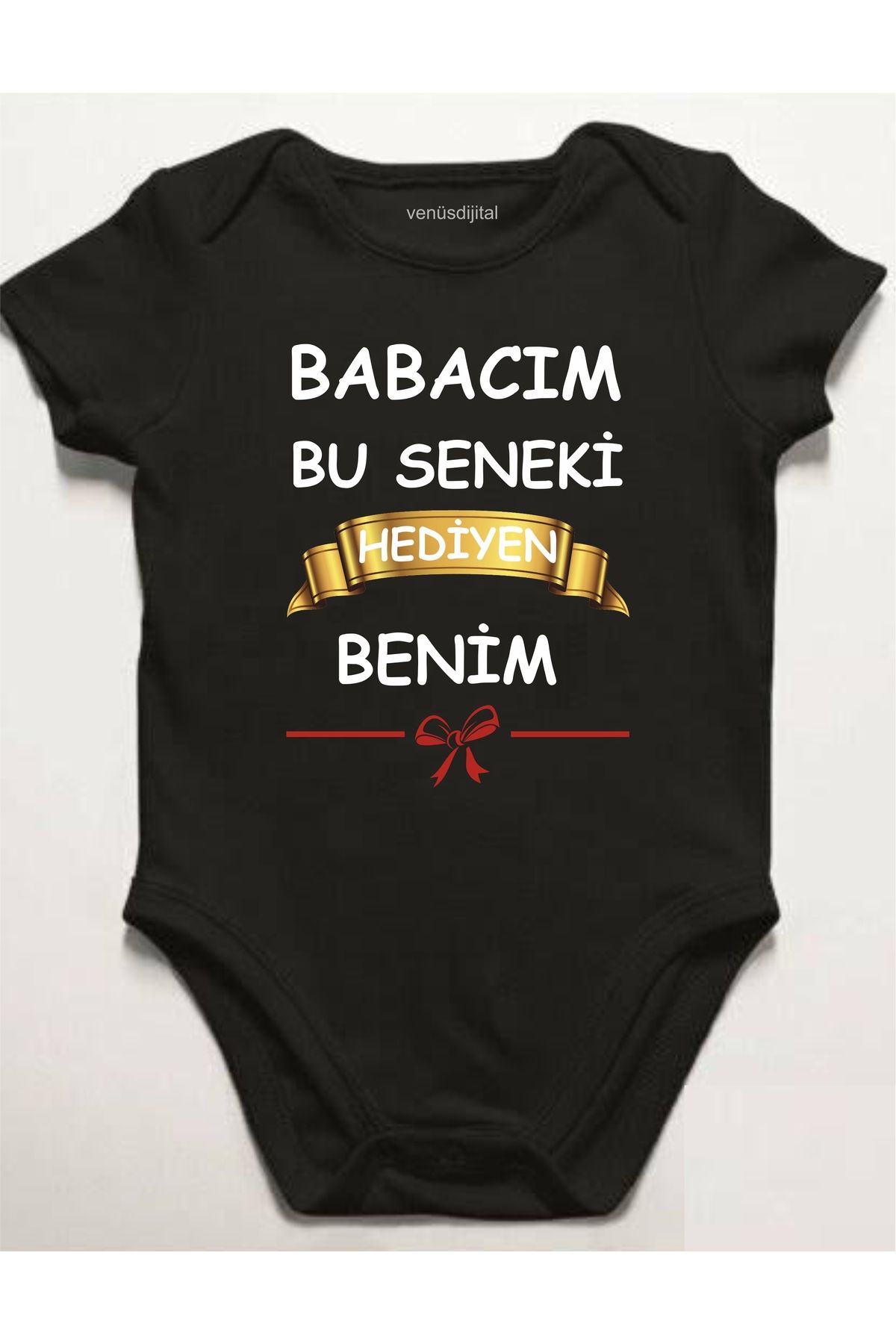 venüsdijital Doğum Günün Kutlu Olsun Baba Baskılı Bebek Body Kısa Kollu Badi Zıbın