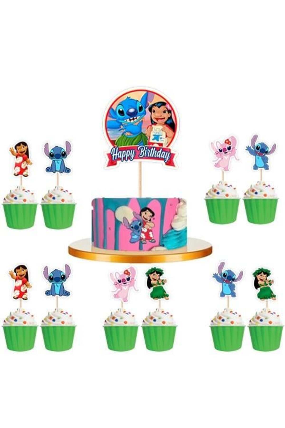 DODOMAR LİLO VE STİTCH cake topper set pasta kür-kür-cupca