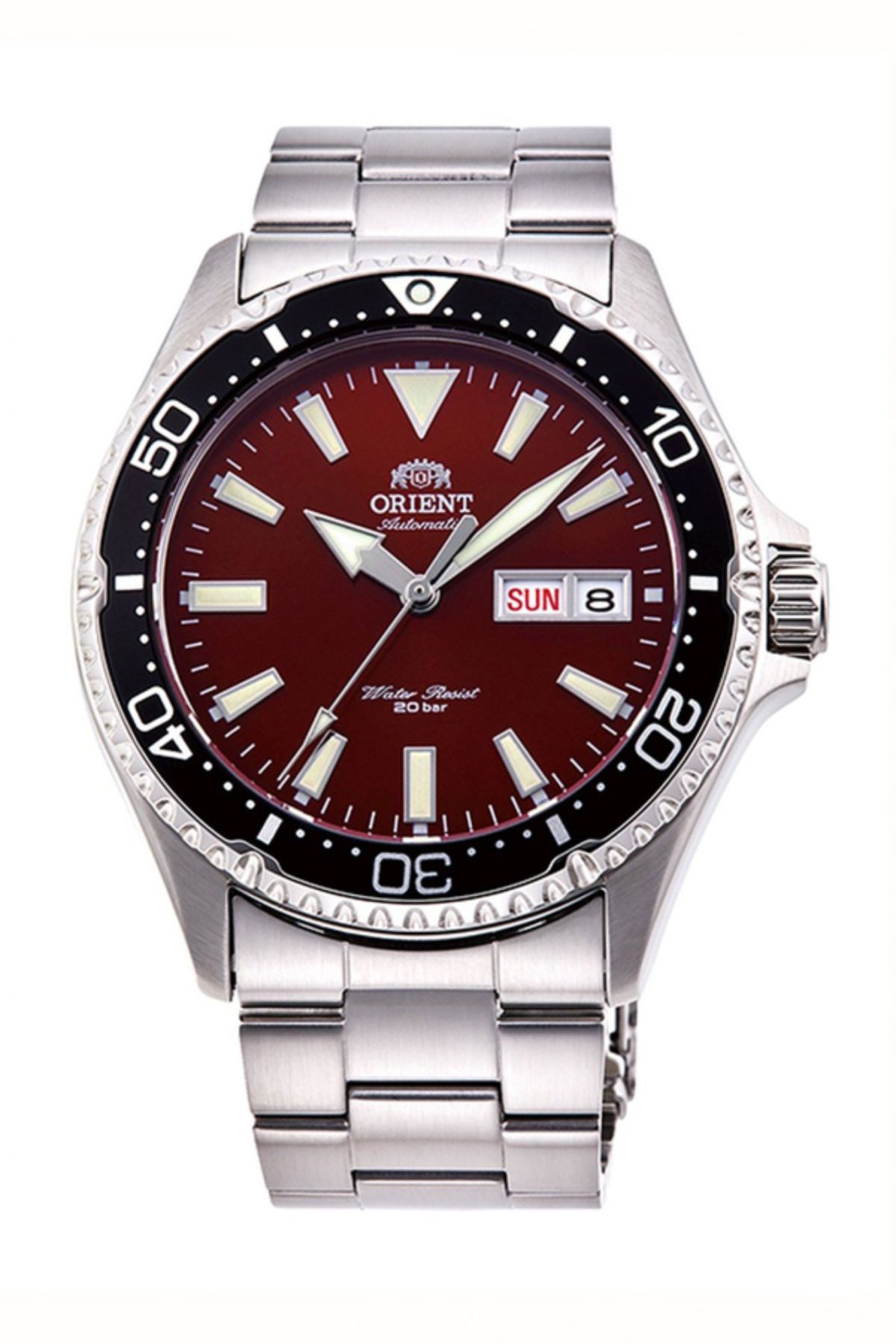 Orient RA-AA0003R39B Kurmalı Otomatik Gri Bordo Kadran Safir Cam 42 mm Erkek Kol Saati