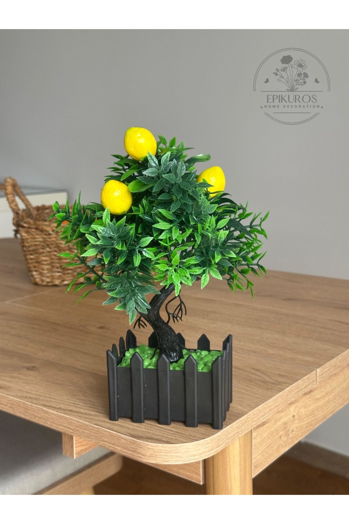 Epikuros Tekli Yapay Saksılı Bonsai Limon Ağacı - 28