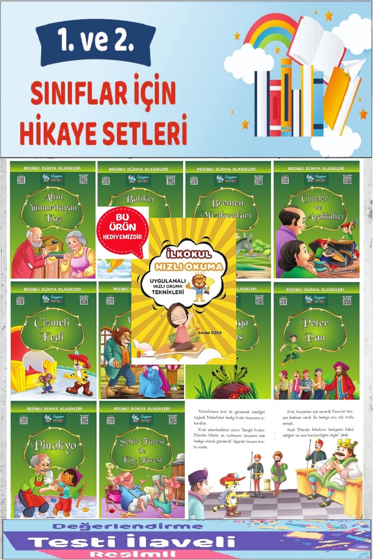 Üçgen Yayıncılık 1.ve 2.Sınıflar İçin Okumayı Sevdiren 10 lu Hikaye Seti 2  (Hızlı Okuma Hediyeli)