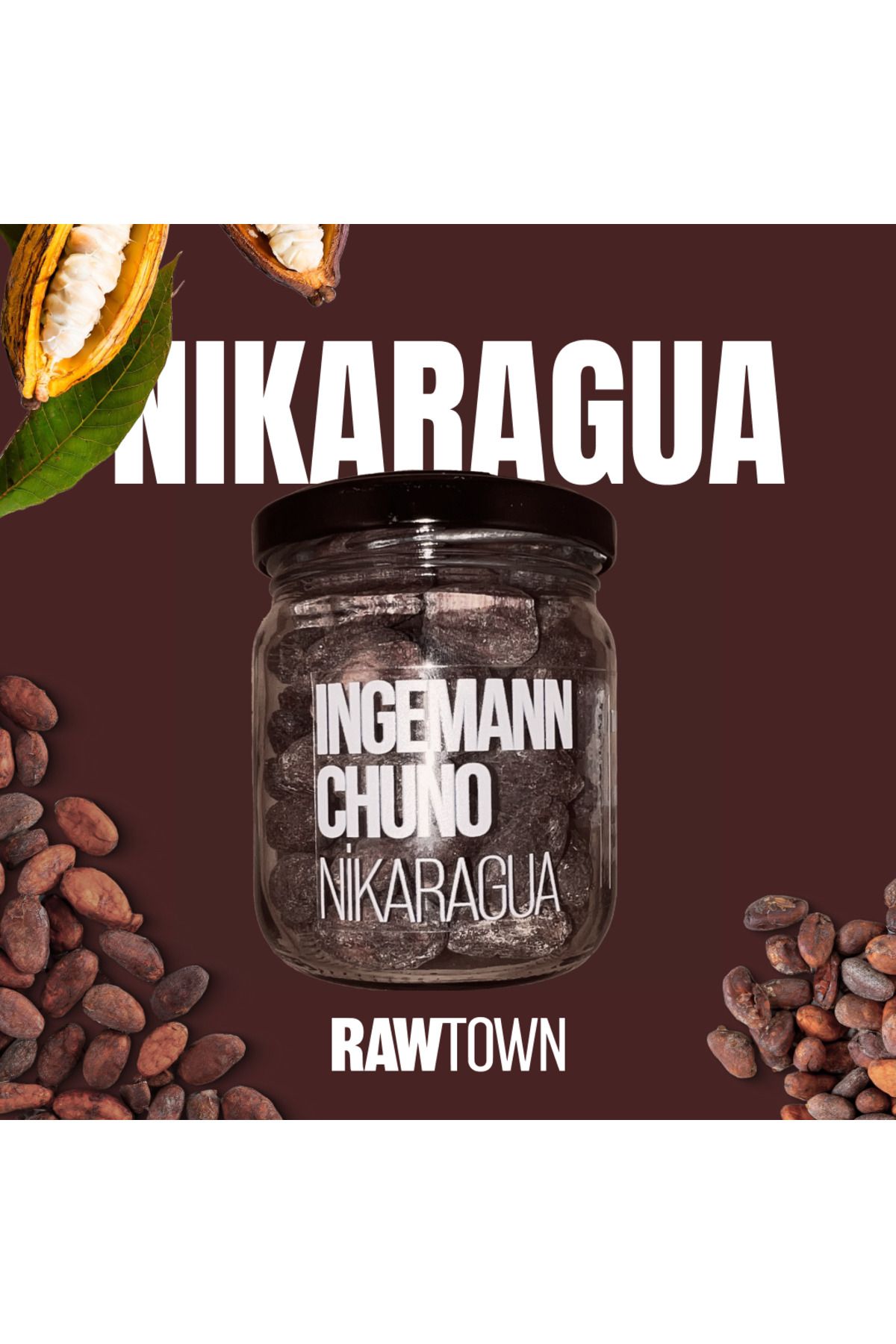 RAWTOWN Nikaragua Ingemann Chuno Kakao Çekirdeği 100g