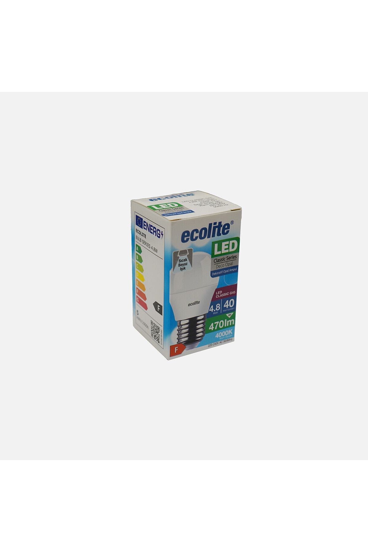 Ecolite G45 LED Ampul 4.8W E27 4000K Sıcak Beyaz