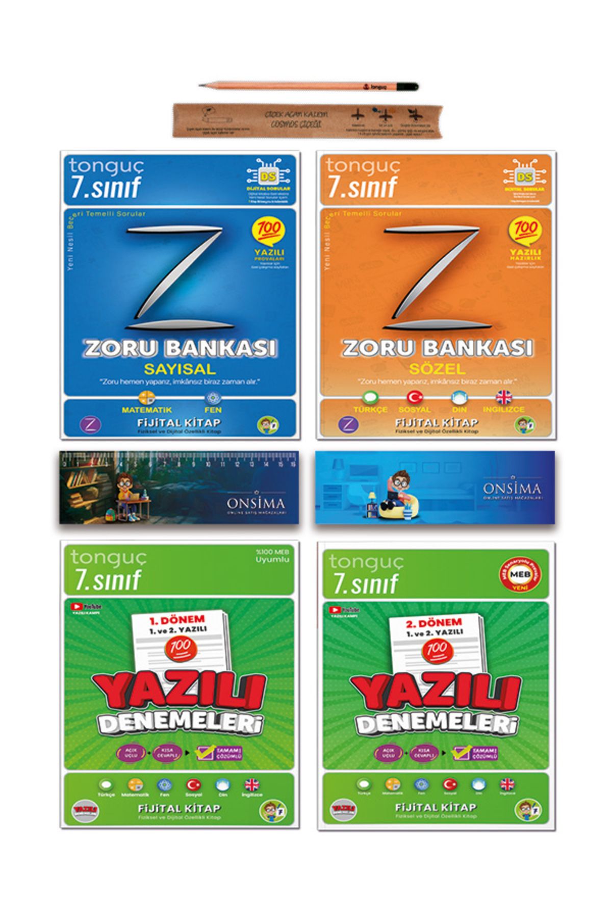 Tonguç Yayınları 7. Sınıf Zoru Bankası Tüm Dersler Yazılı Denemeleri Set 4 Kitap