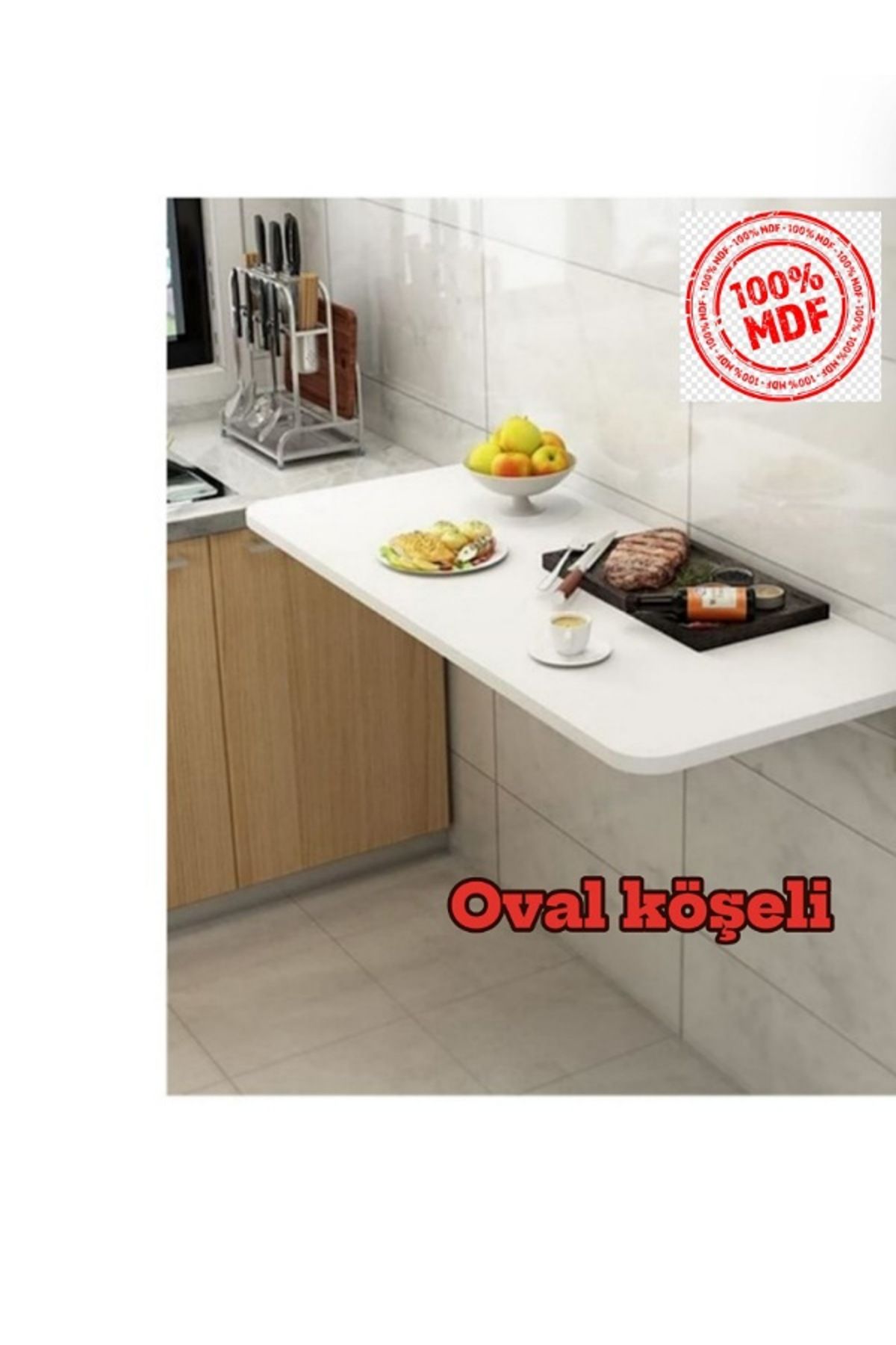 Ka-libra katlanır duvara monte oval köşeli 45x90 masa