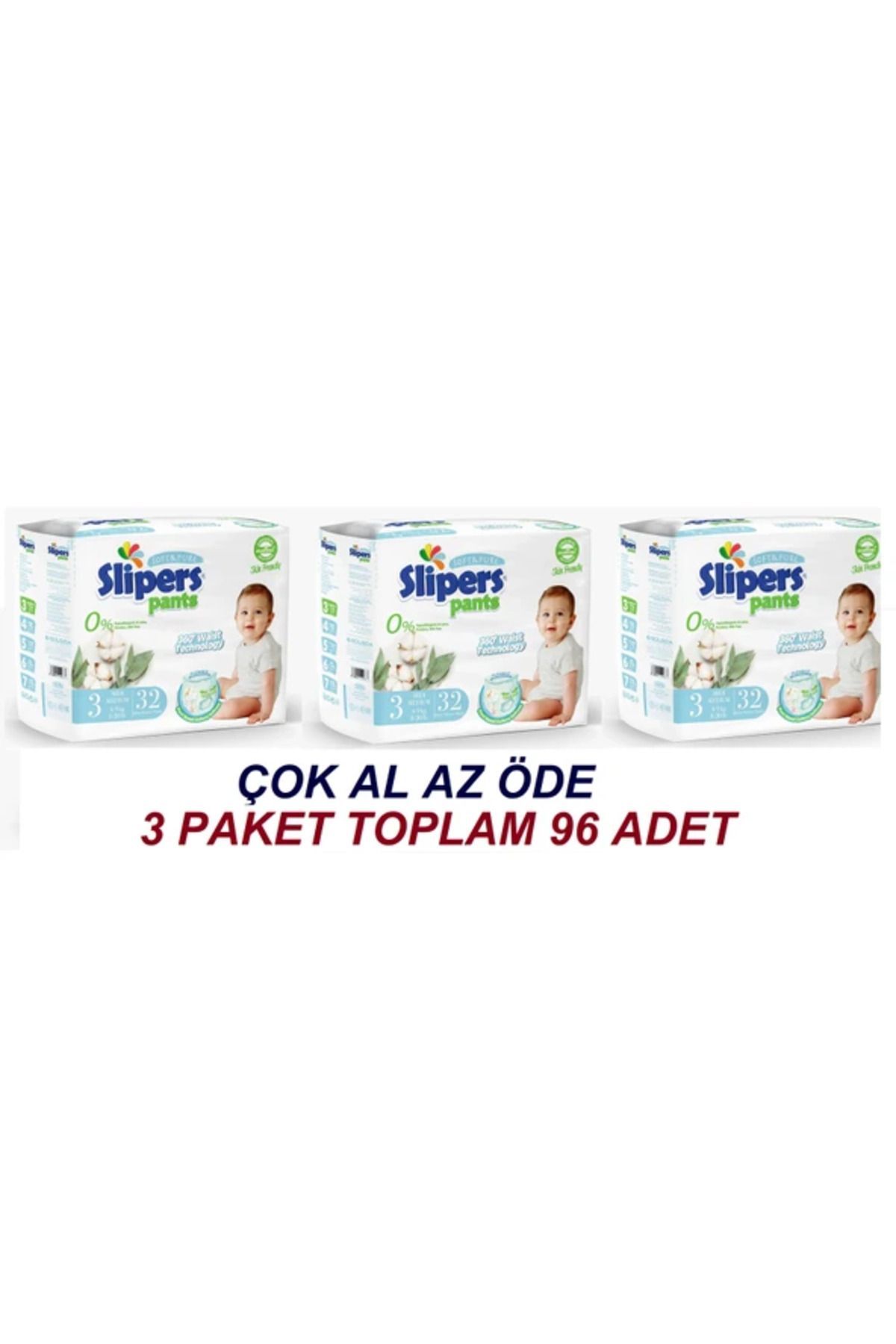 PREDO SLİPERS KÜLOT 3 MİDİ BOY 32 Lİ (3 PAKET=96 ADET)