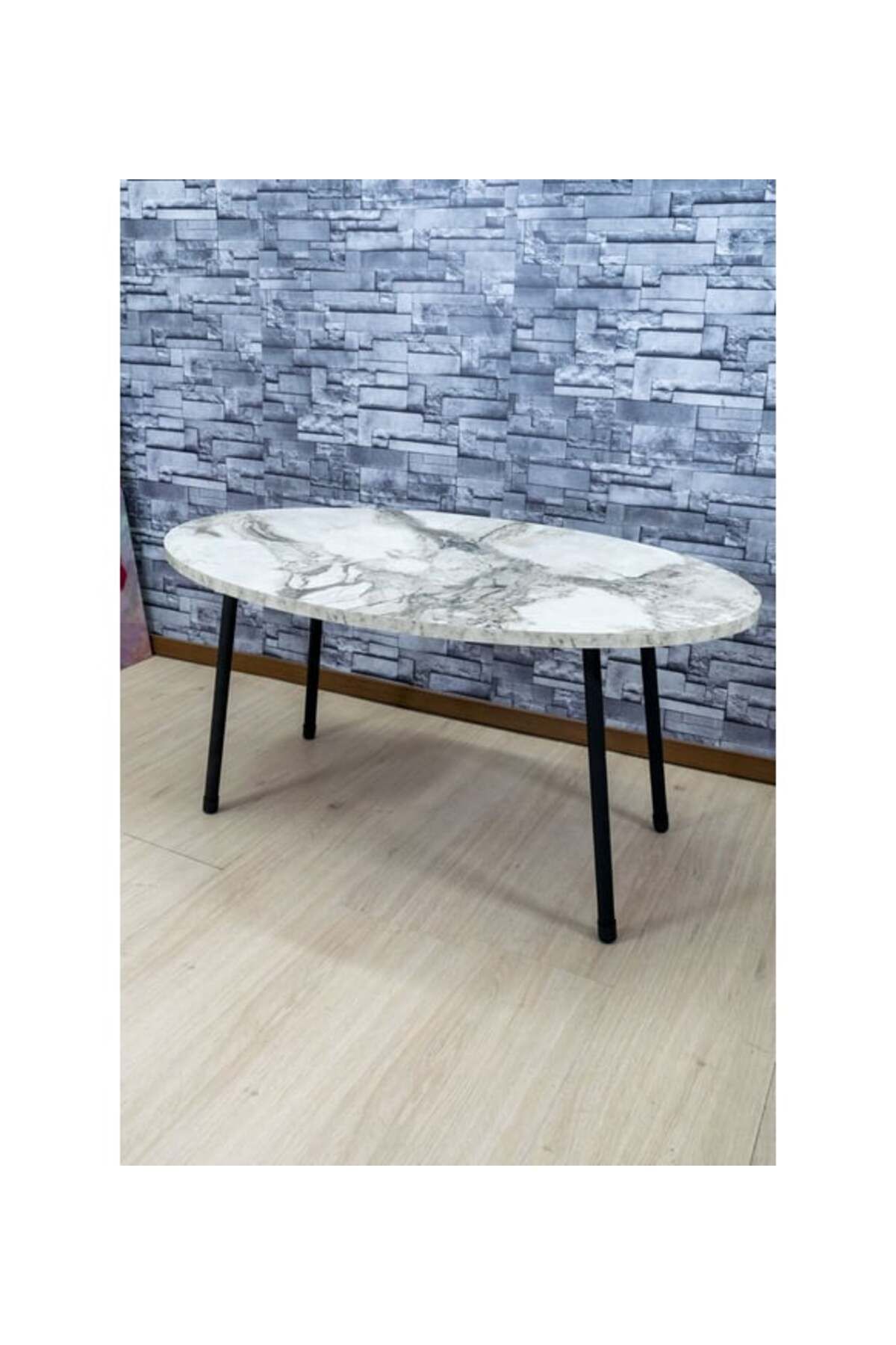 pazarella Orta Sehpa Elips Metal Ayak Efes