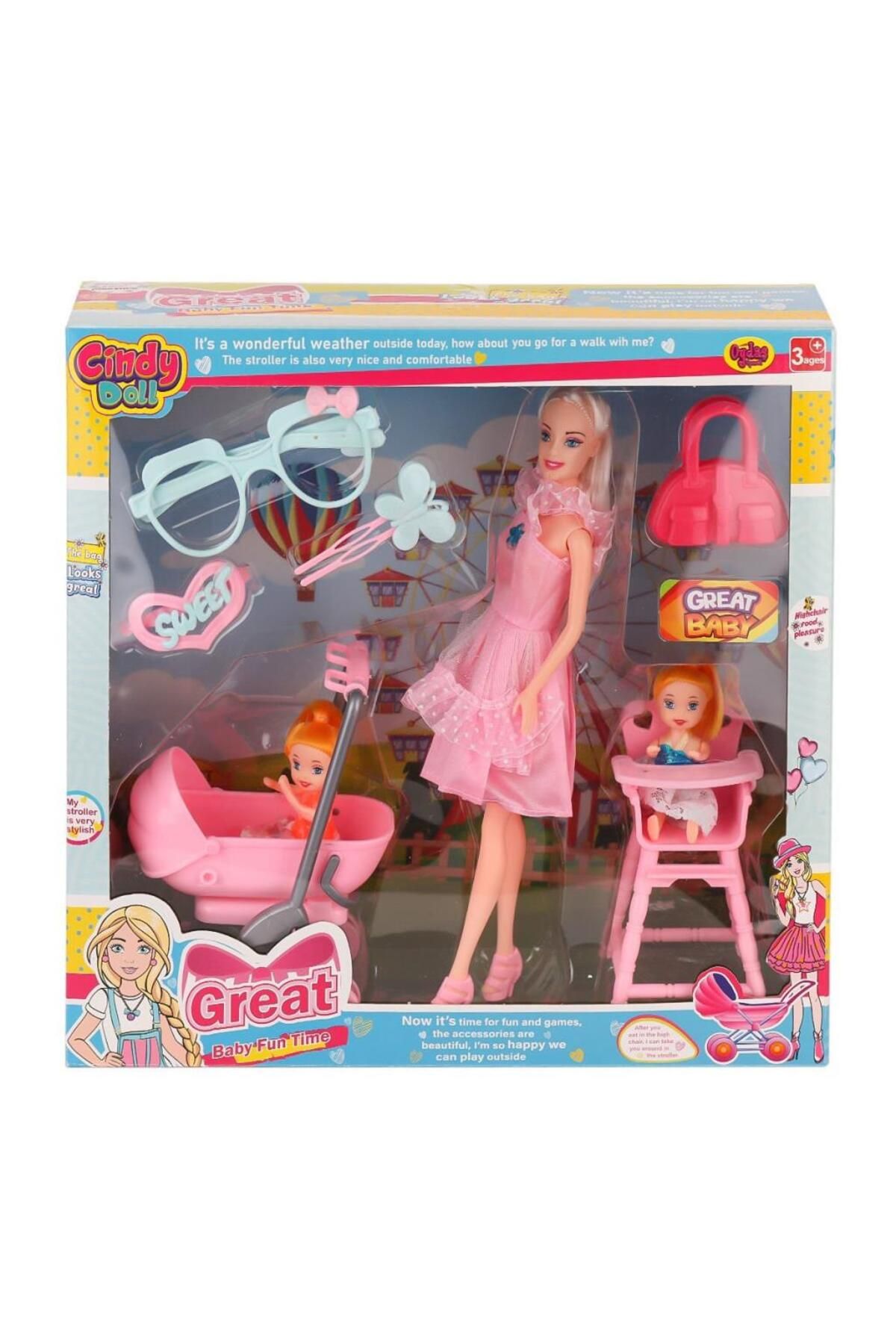 elifit Nessiworld 02456 Cindy Doll Pusetli Mama Sandalyeli Bebek -Oydaş Oyuncak