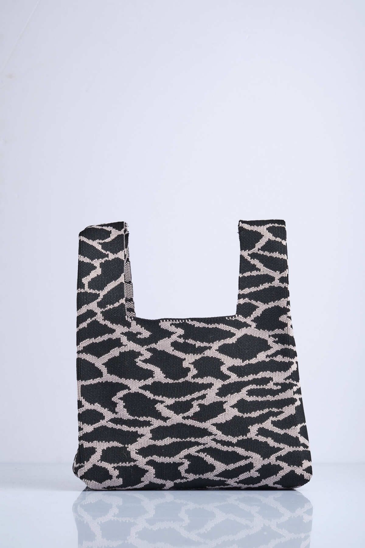 Sebir Moda Leopar Desenli Triko Tote El Çantası