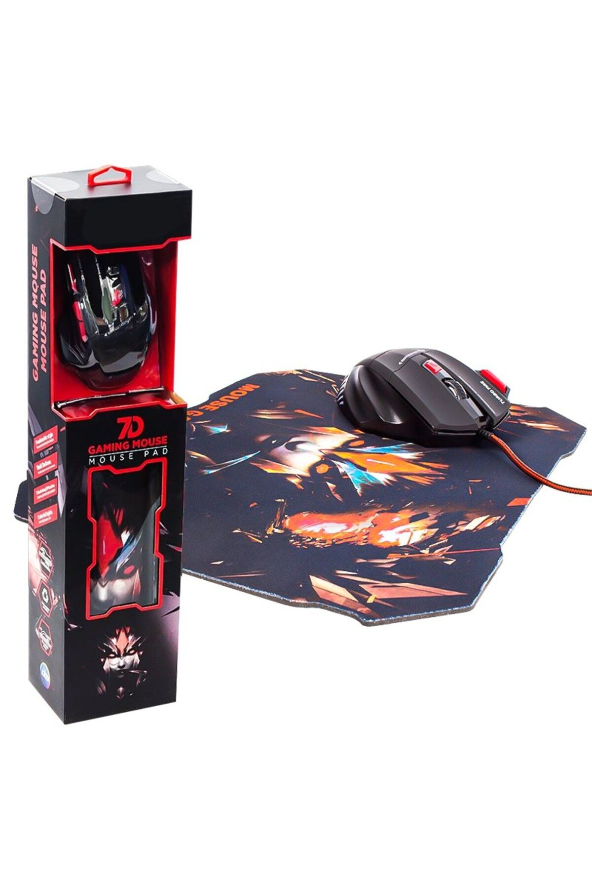 Monte Lua Hello, Keywin, Kablolu Gaming Mouse+Pad, oyuncu mouse+pad, 7 tuşlu, Yüksek Kalite, RGB Işıklı,