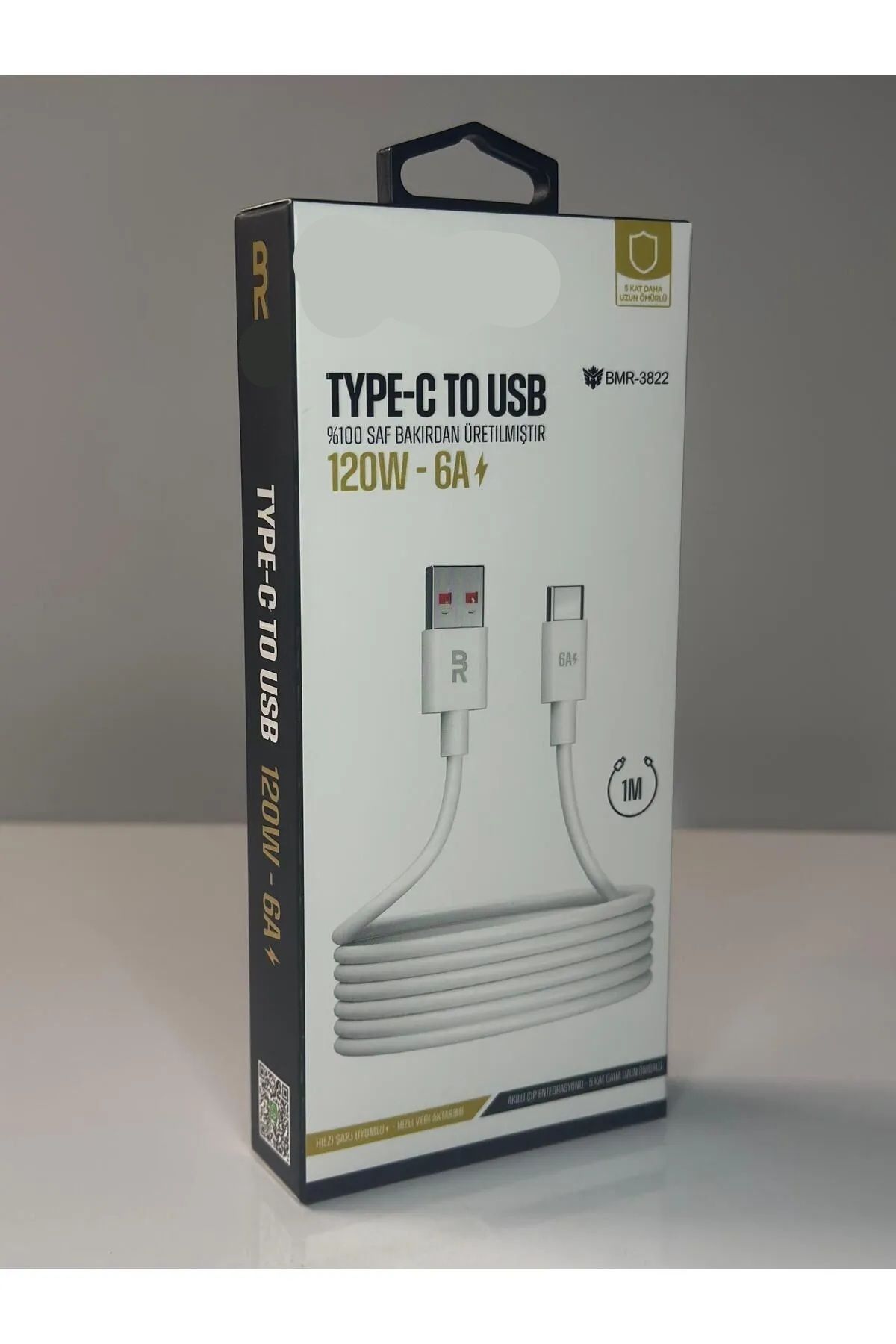 teknoci ŞARJ TYPE-C to USB 120 W 6A 1 METRE BOMER Hızlı Şarj Kablosu