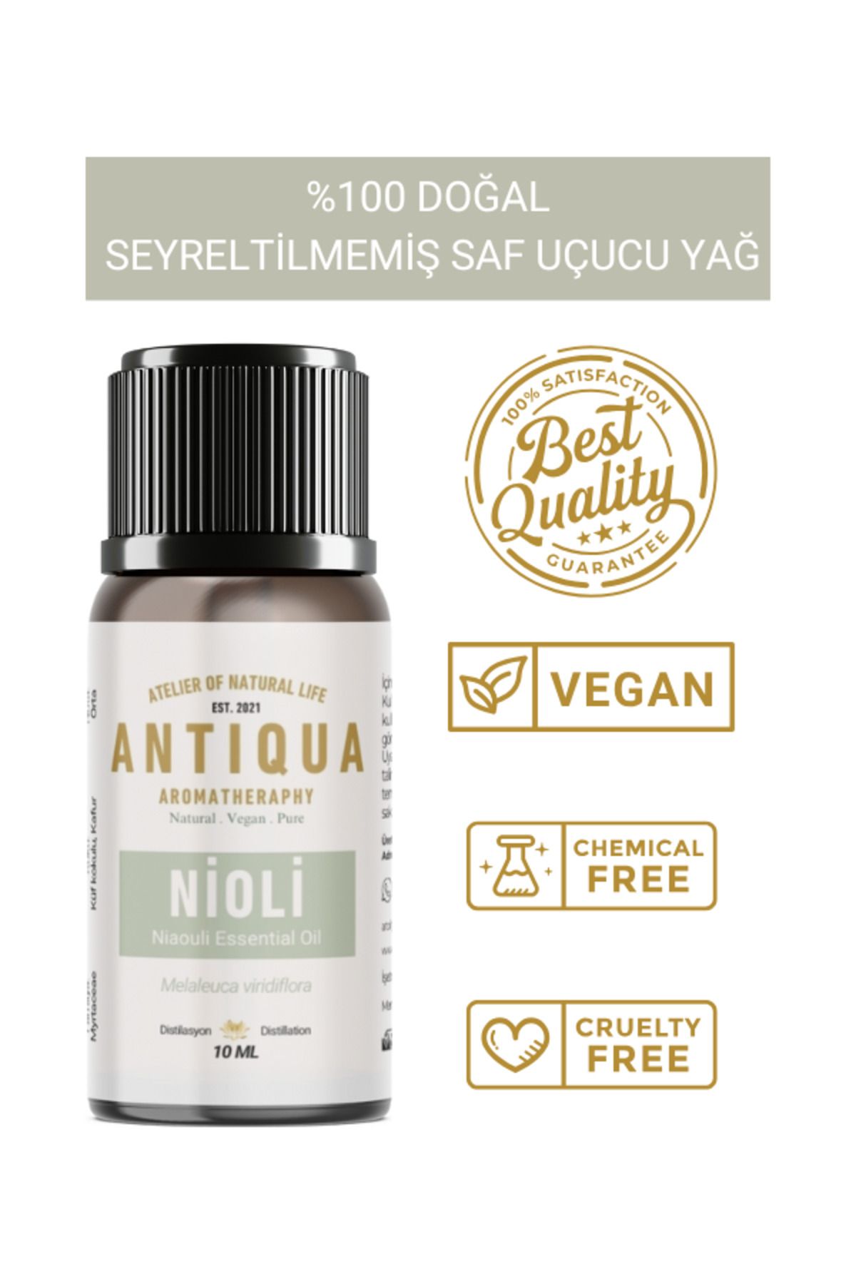 Antiqua Aromaterapi Nioli Uçucu Yağı 10 Ml (Seyreltilmemiş Ürün, %100 Doğal ve Saf)