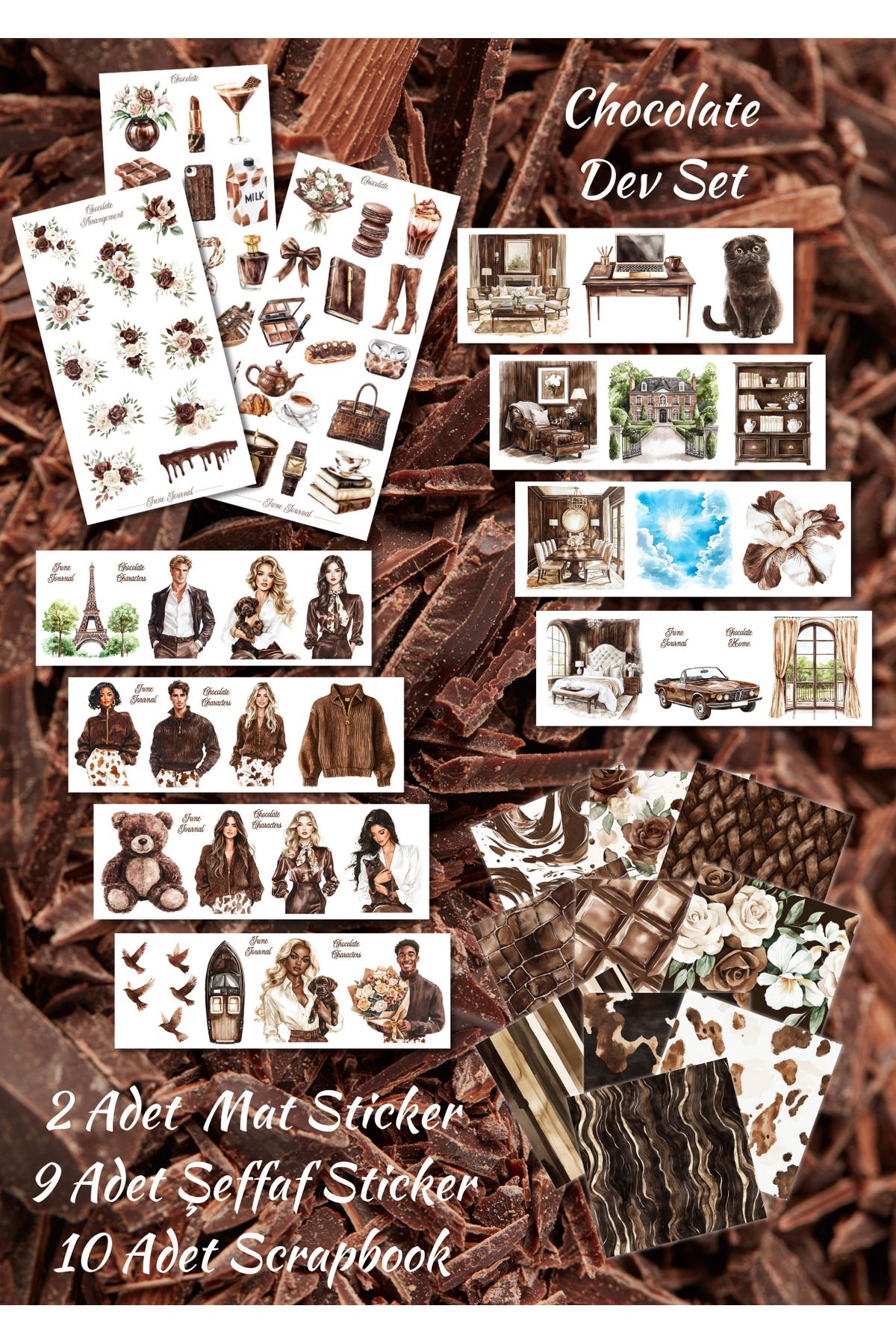 June Journal JJ09010 Chocolate Collection Dev Set (Fermuarlı Dosya Hediyeli)