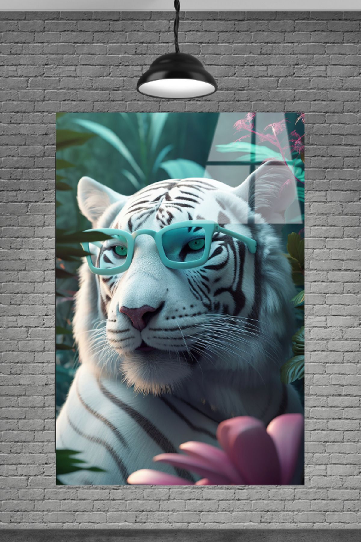First Date 3D GÖZLÜK TAKAN BEYAZ KAPLAN CAM TABLOSU