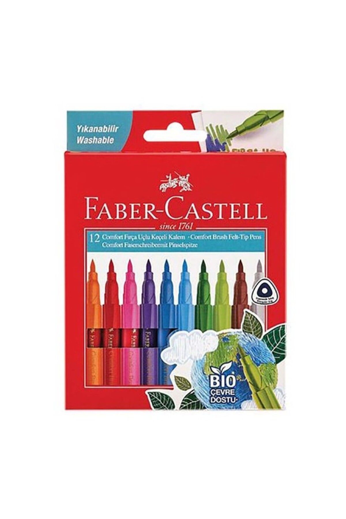 Faber Castell Comfort Keçeli Kalem Fırça Uçlu 12'li